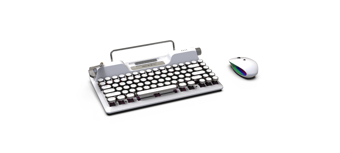 Typewriter keyboard with stand，portable typewriter keyboard，Punk typewriter keyboard，