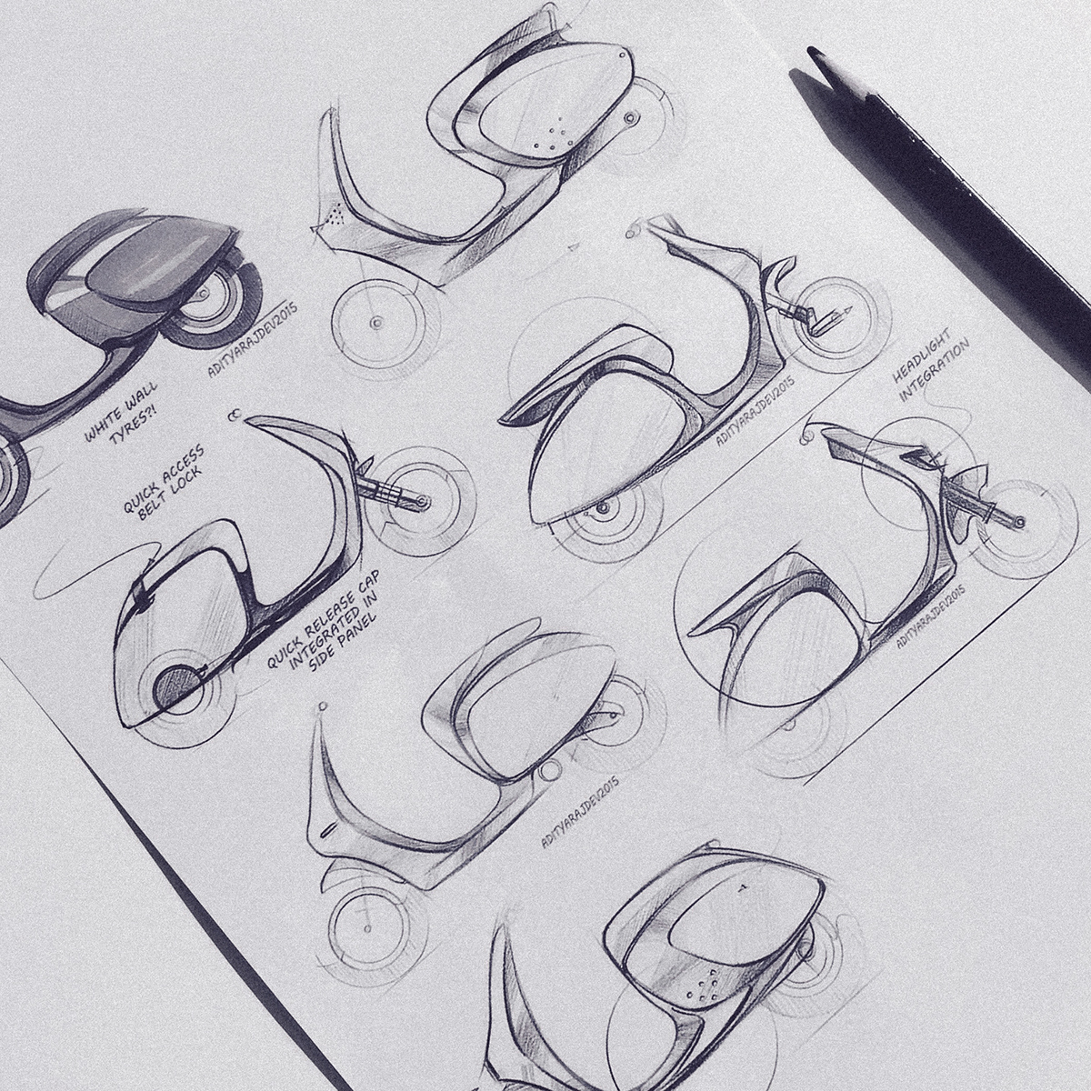 industrial design，vehicle，motorcycle，Hand drawn sketch，