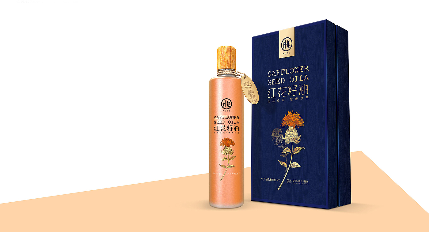 Safflower Seed Oil Packaging Design/Gift Box Packaging Design/Shengzhiyang Design，