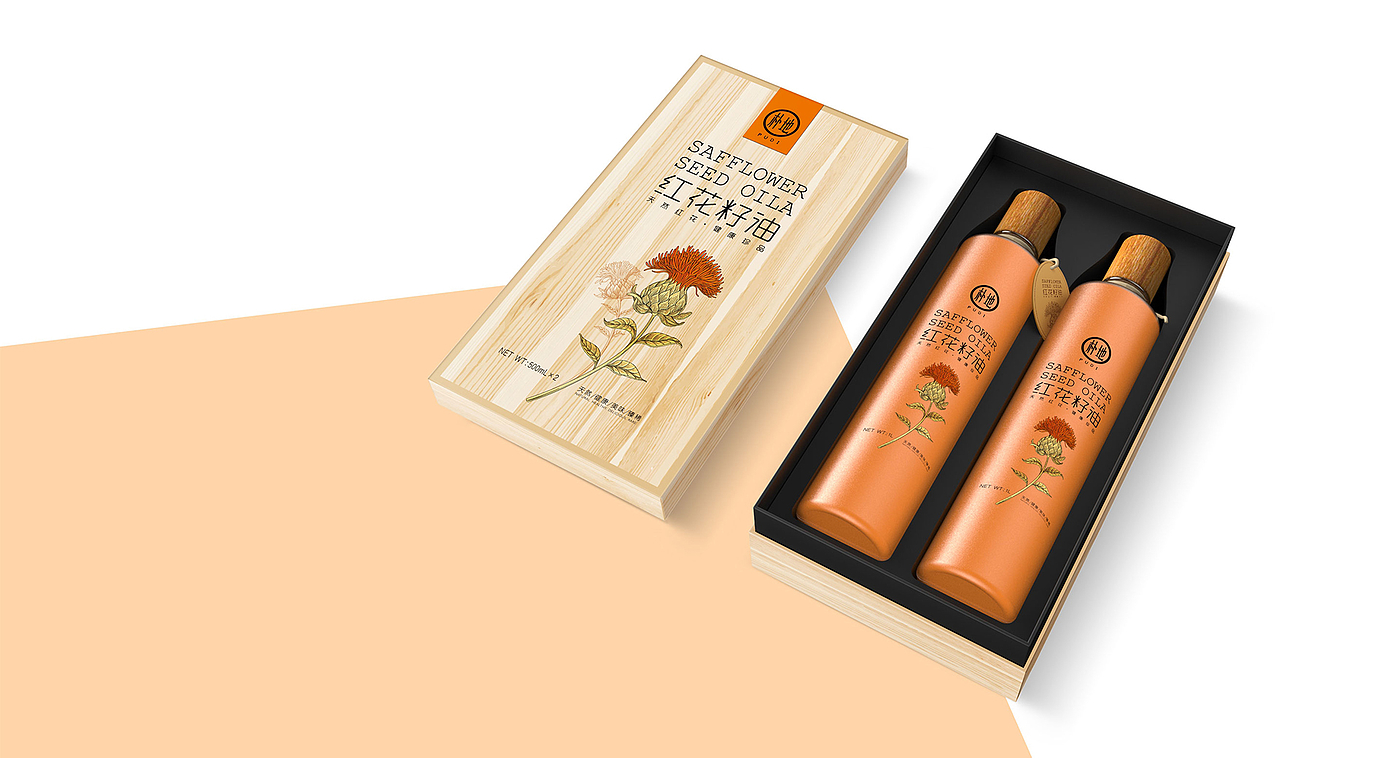 Safflower Seed Oil Packaging Design/Gift Box Packaging Design/Shengzhiyang Design，