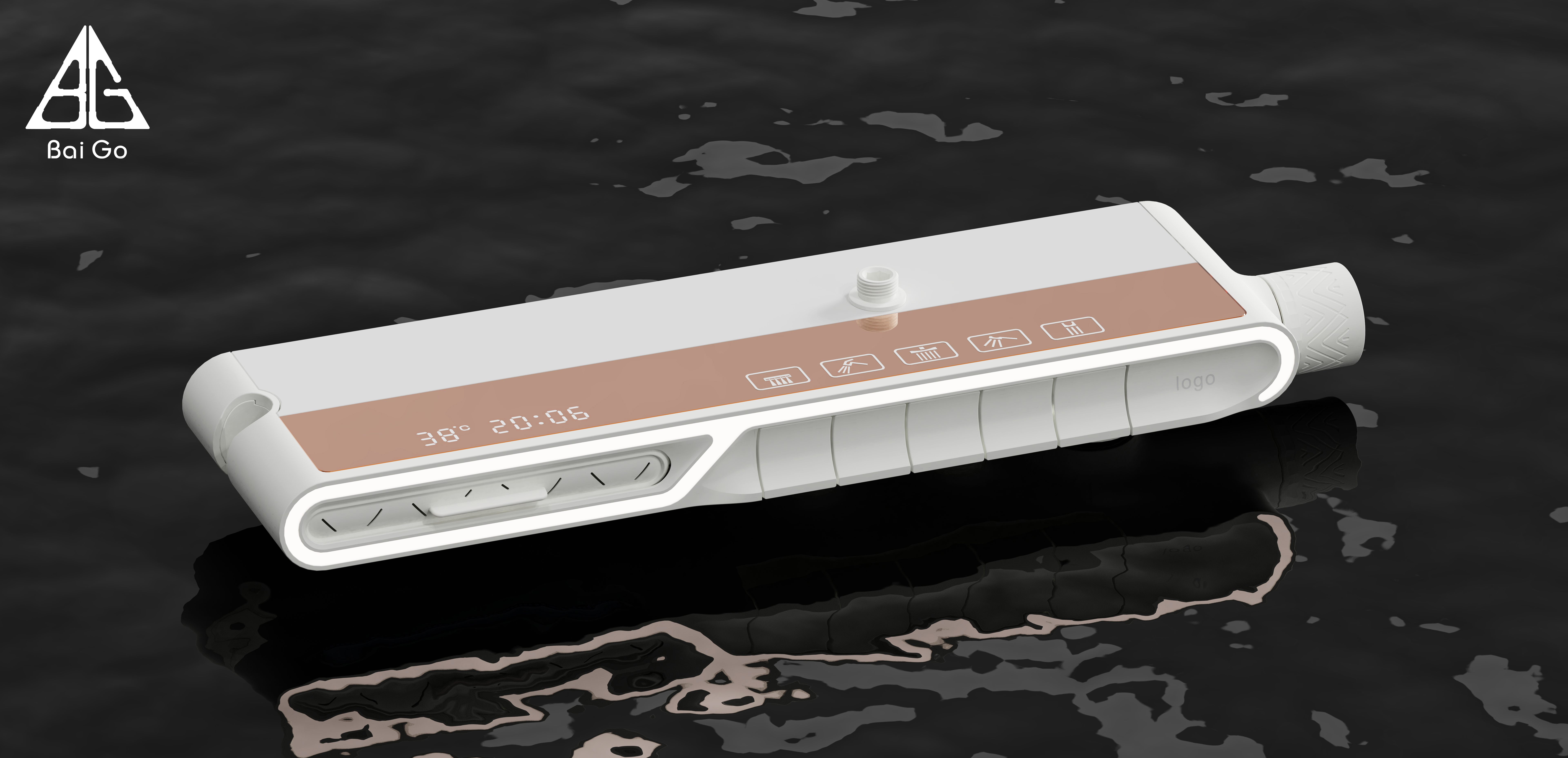 Waist spray design，Piano keys，Atmosphere lamp，Shelf design，Shower，