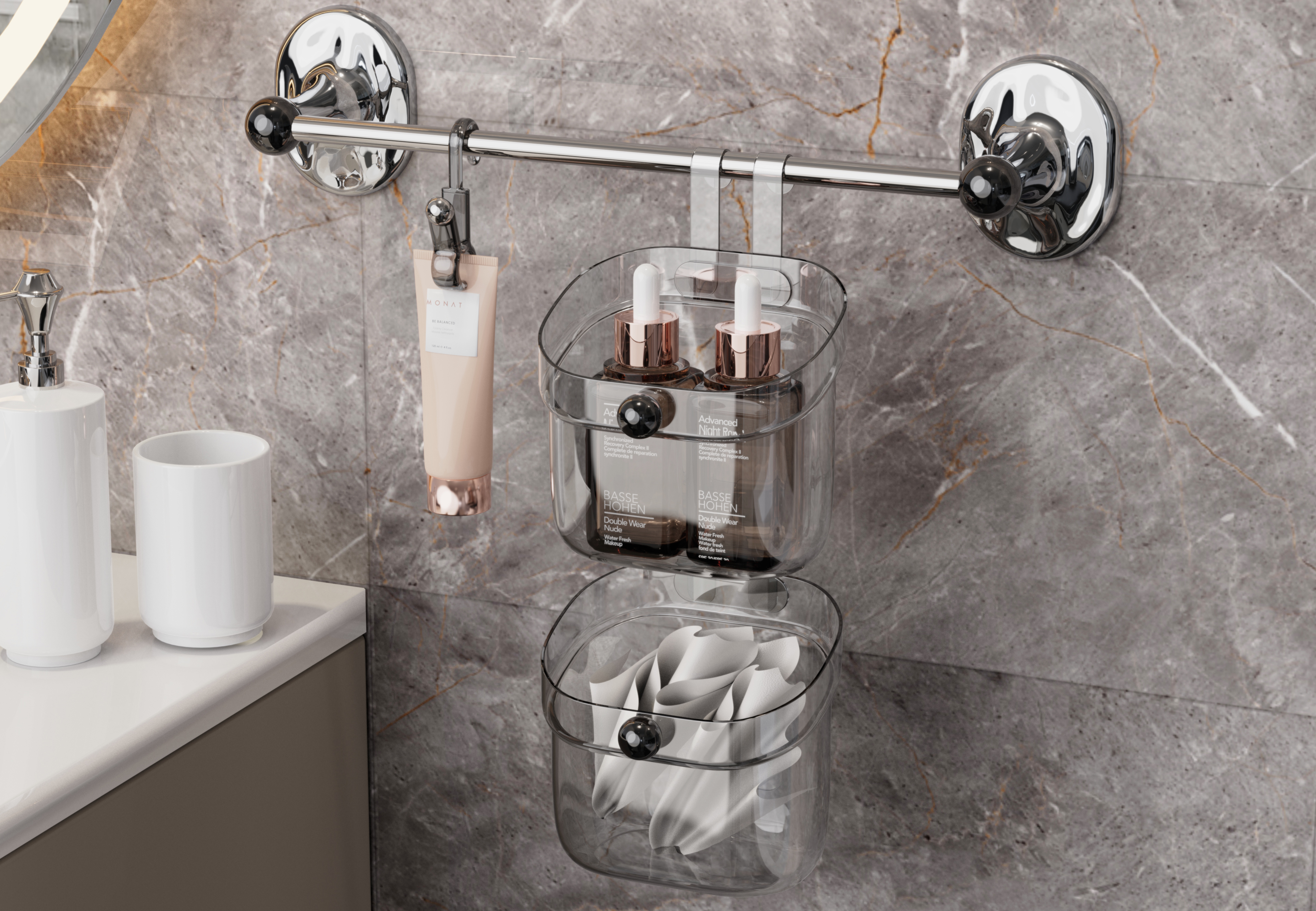 Towel rack，Rotary hook，a hook，