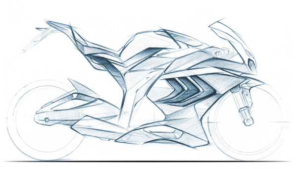 industrial design，vehicle，motorcycle，Hand drawn sketch，