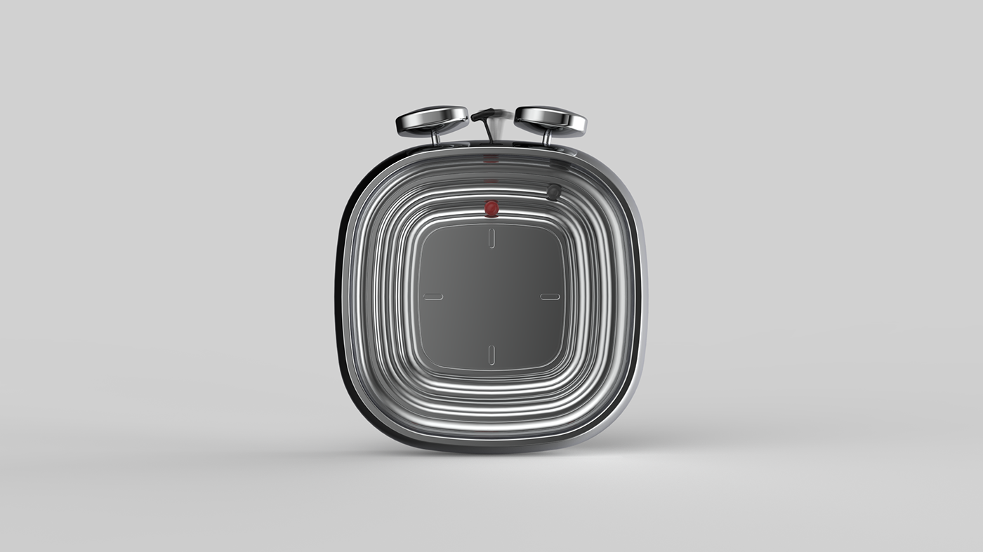 Minimalist design ，alarm clock，brushed metal，vintage watch，