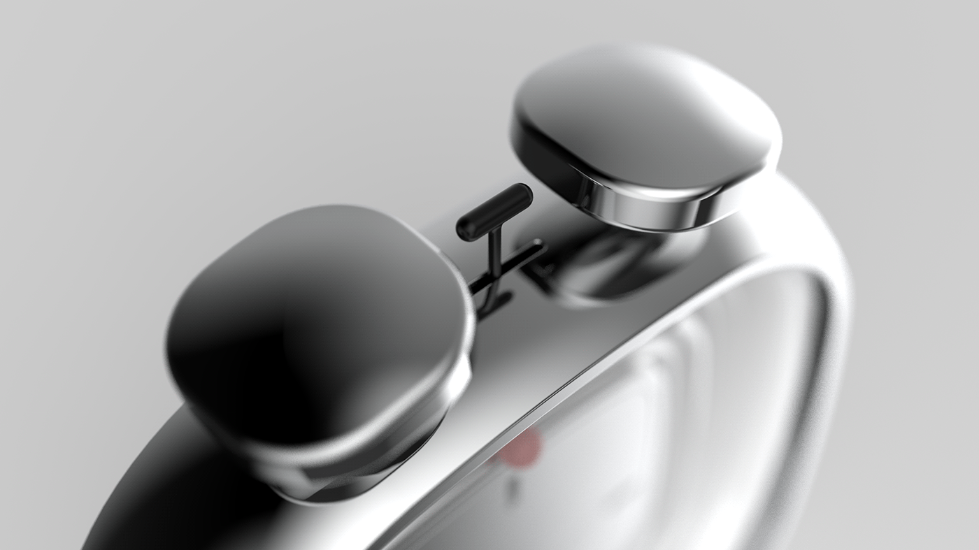 Minimalist design ，alarm clock，brushed metal，vintage watch，