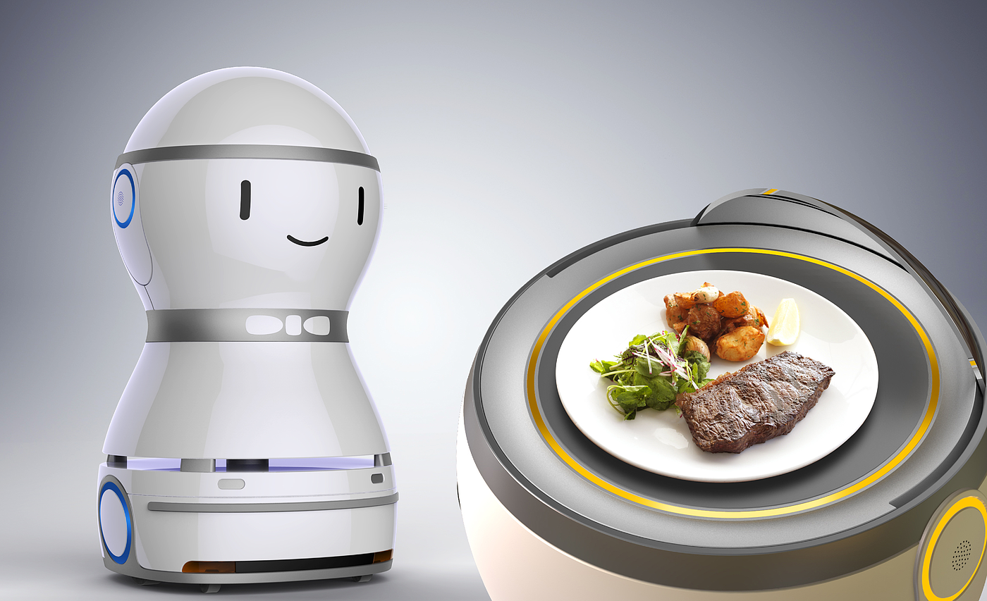 industrial design，product design，Appearance design，Robot design，Meal delivery robot，robot，Intelligent design，Catering robot，