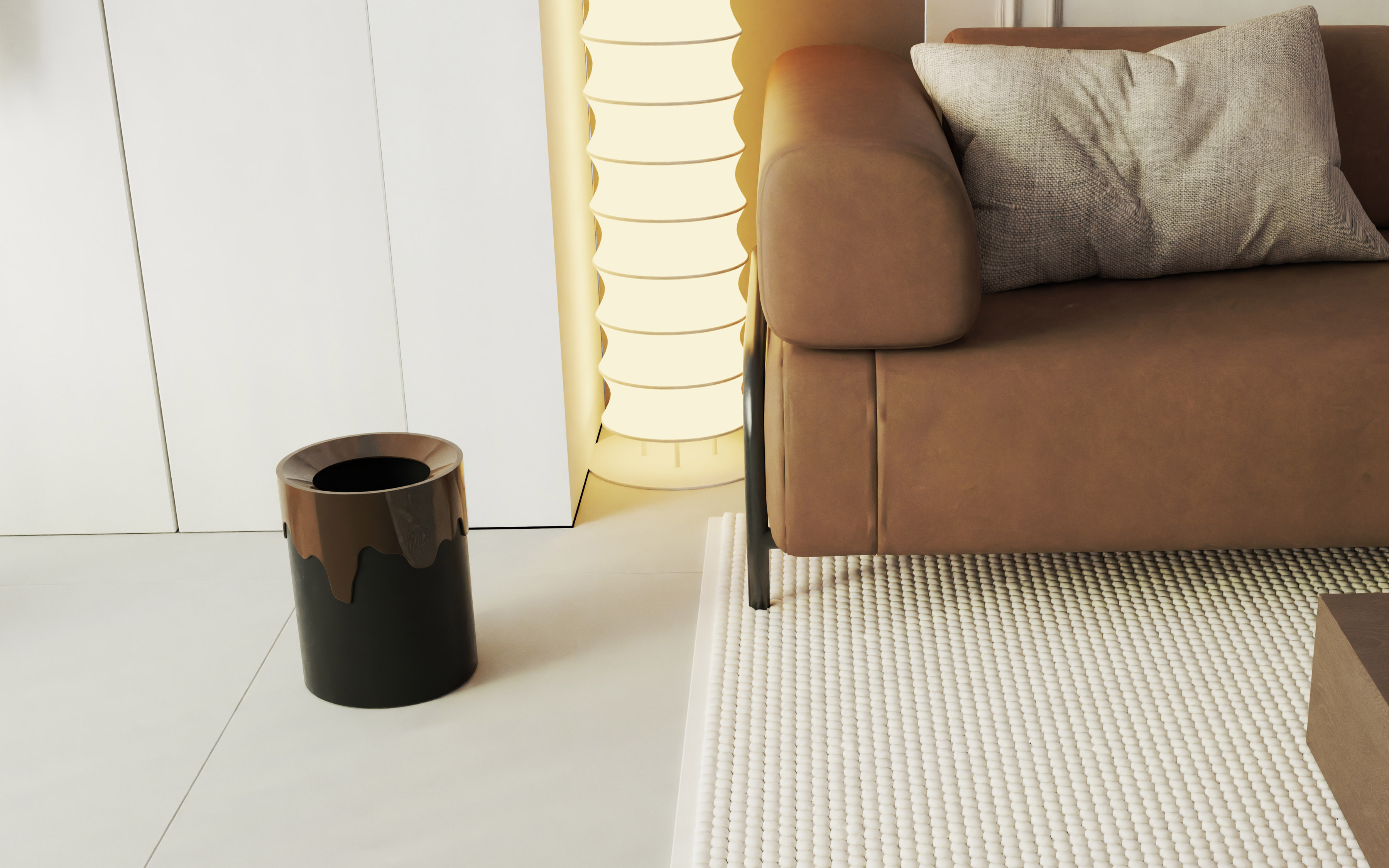 Original design，Household products，Fashion Home Supplies，industrial design，Aesthetic living home，Ice Cream Color System，Fashion trash can，