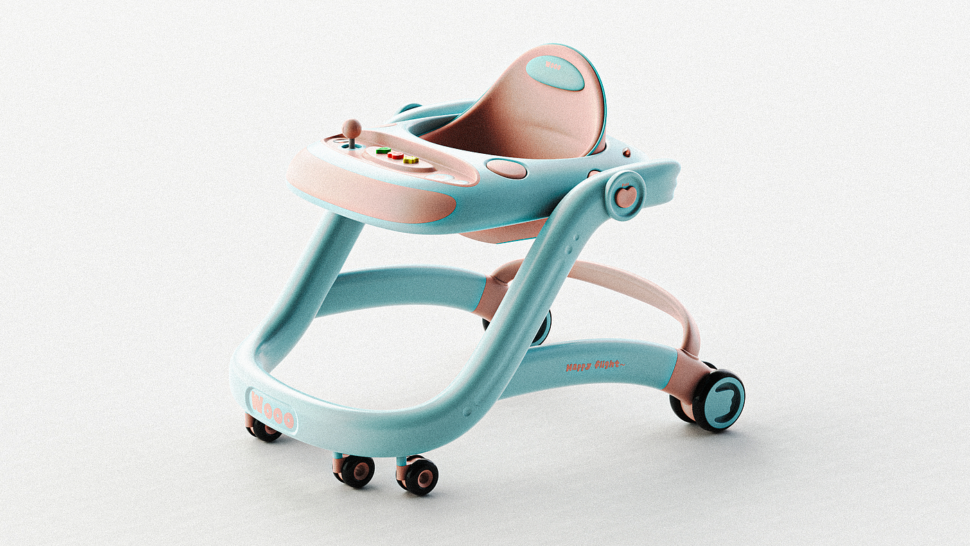 four-wheel walker，Children's car，Creative design，Stroller design，