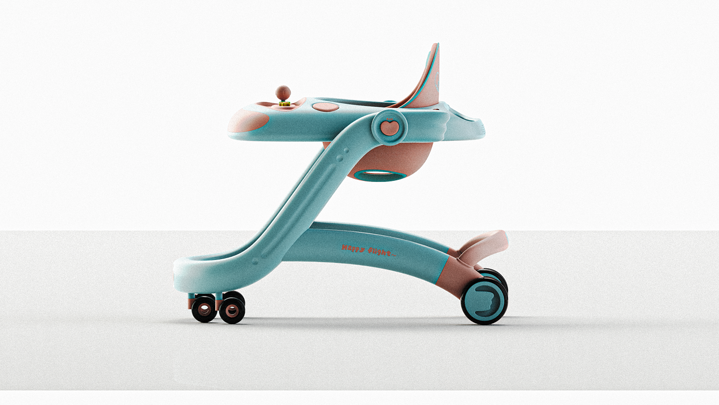 four-wheel walker，Children's car，Creative design，Stroller design，