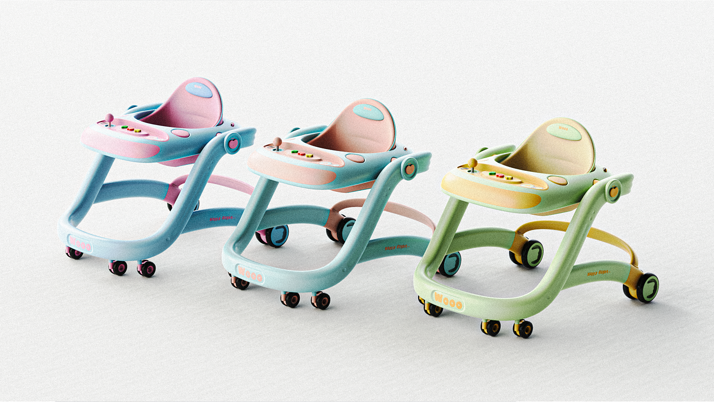 four-wheel walker，Children's car，Creative design，Stroller design，