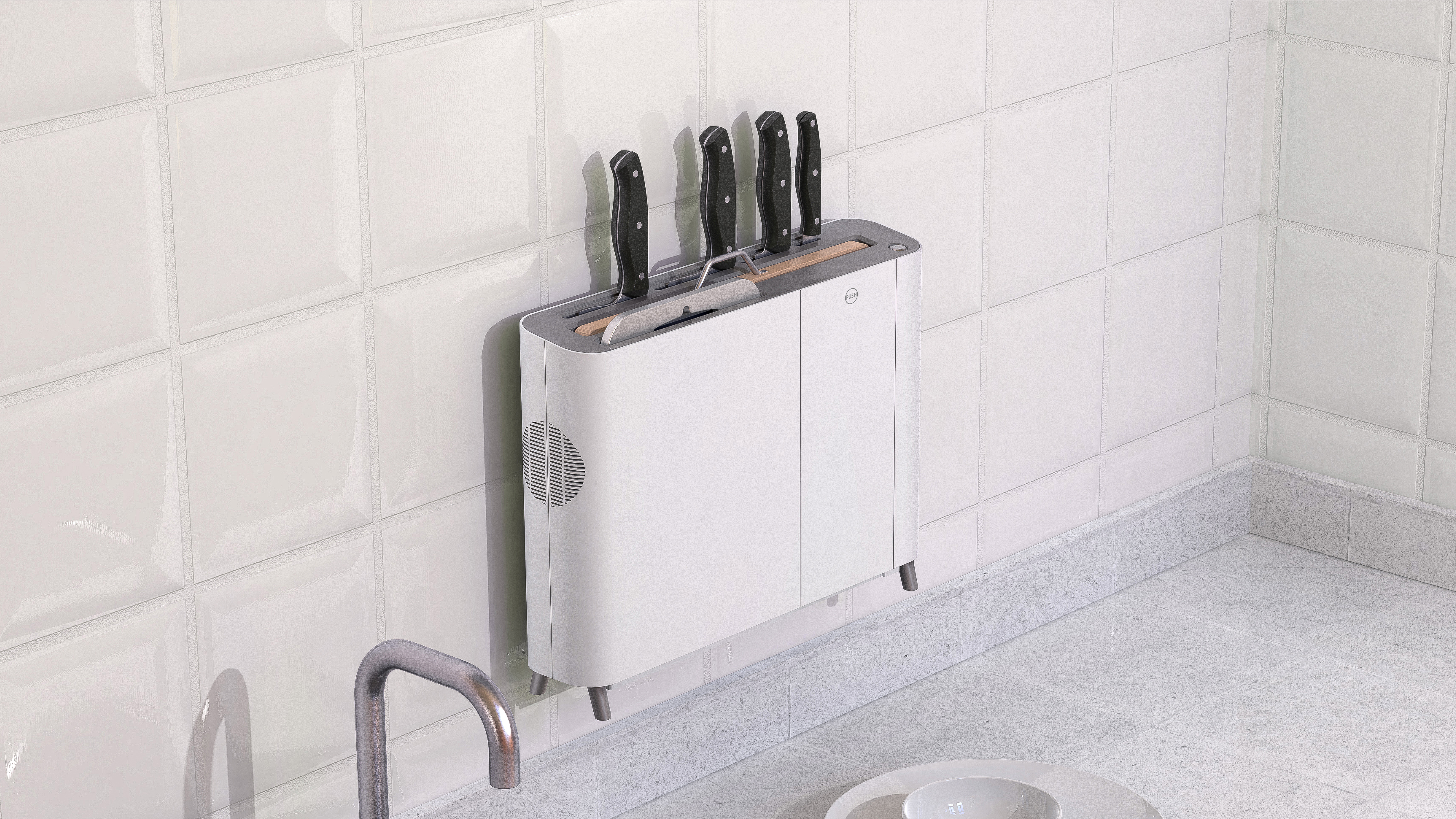 killing rack，Drying oven，Kitchen storage，Intelligent sterilization and killing rack，Home storage，product design，Structural design，Knife Chopsticks Chopping Board Storage，