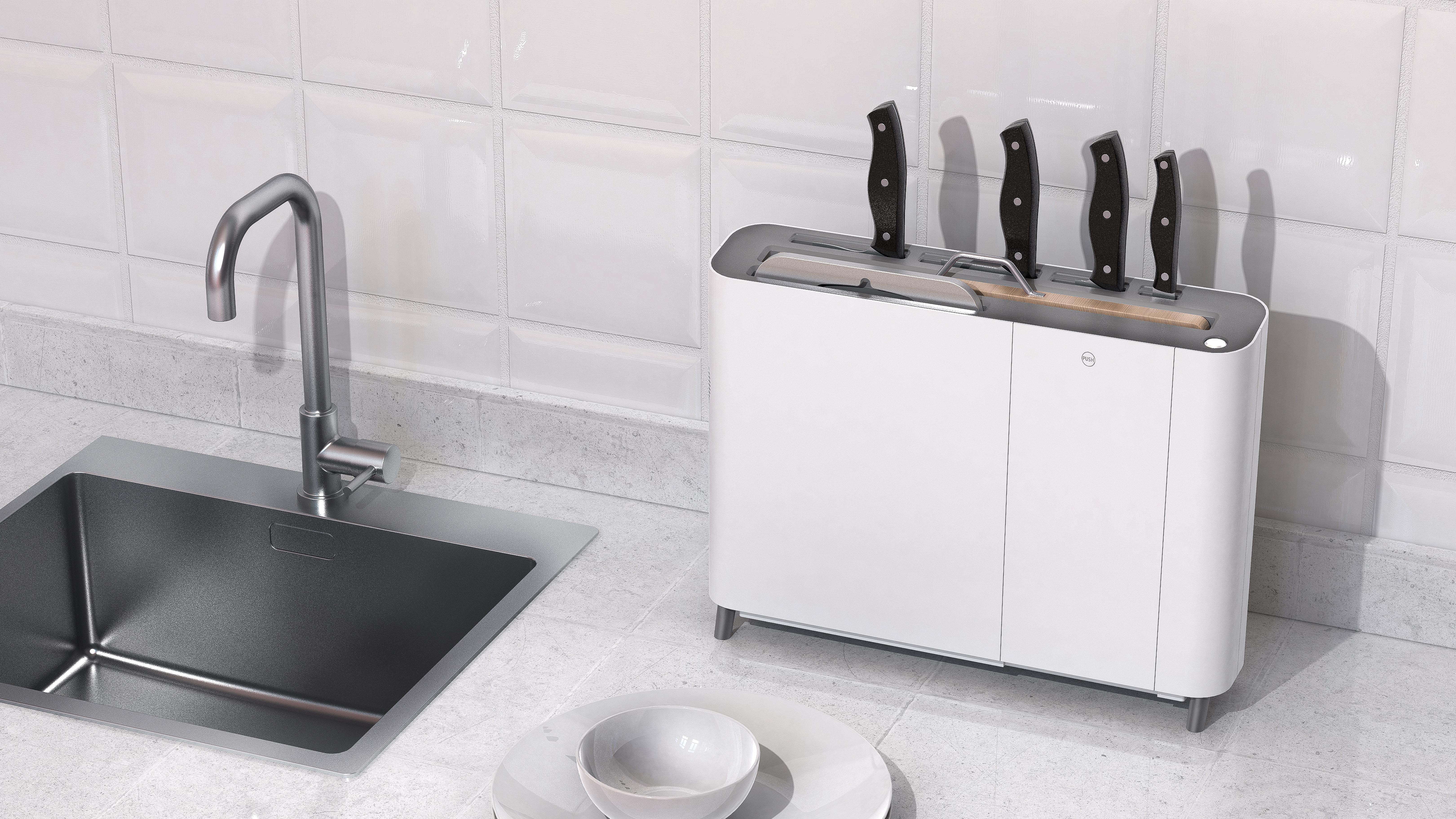 killing rack，Drying oven，Kitchen storage，Intelligent sterilization and killing rack，Home storage，product design，Structural design，Knife Chopsticks Chopping Board Storage，