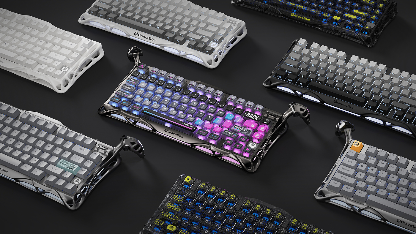 Mecha Tide Play，Skeleton Design，Gaming keyboard，Black Technology，industrial design，sporting facilities，