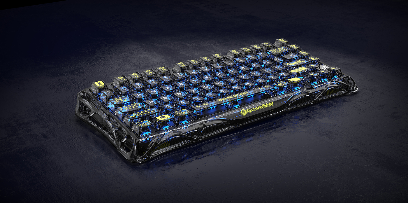 Mecha Tide Play，Skeleton Design，Gaming keyboard，Black Technology，industrial design，sporting facilities，