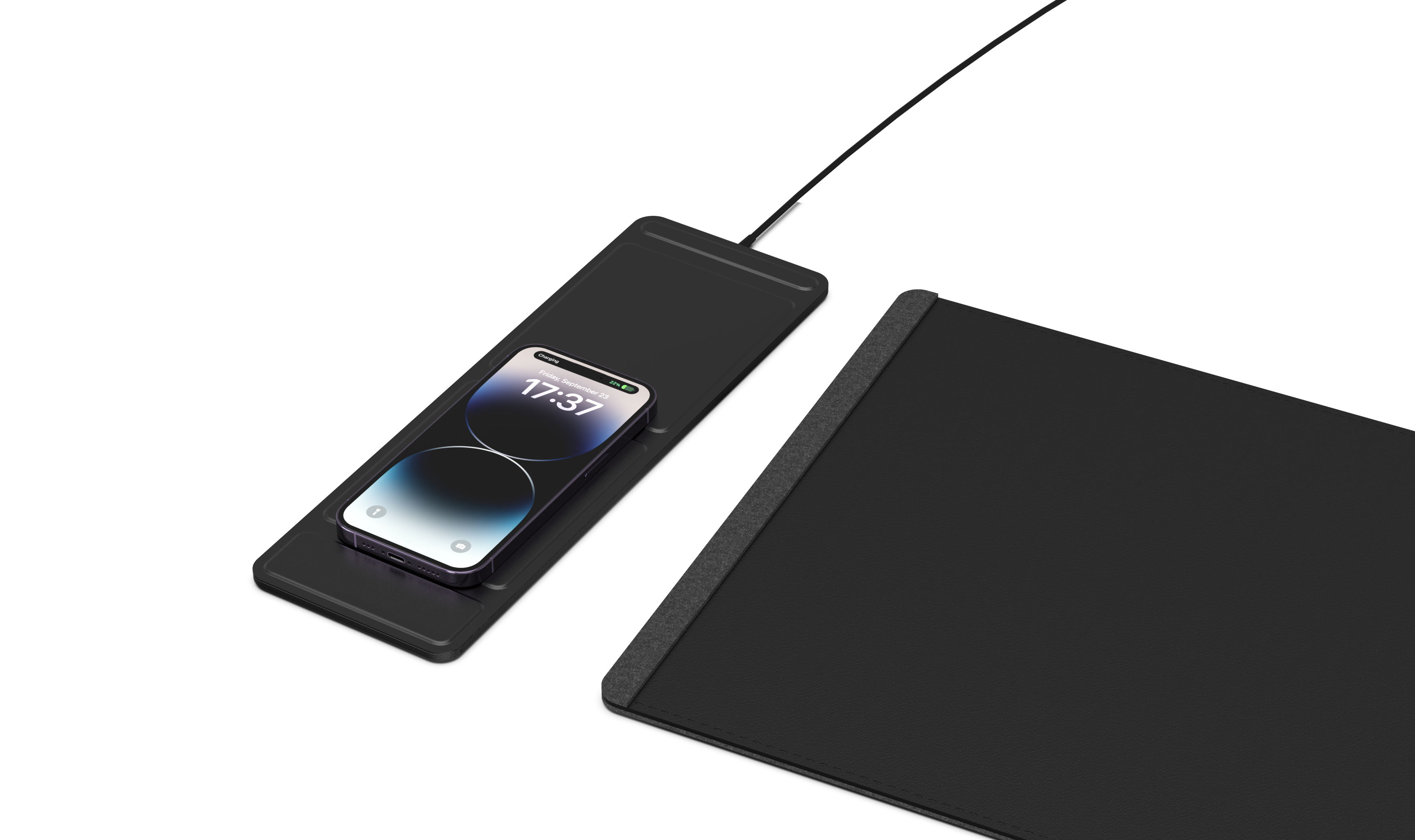 Double layer mouse pad with magnetic bracket wireless charger，