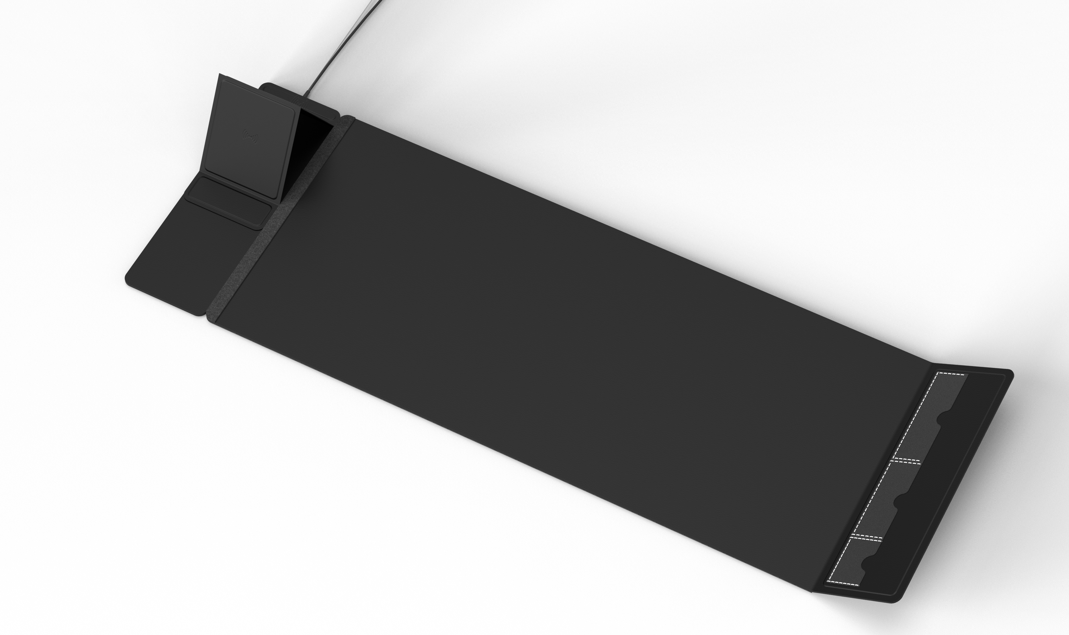 Double layer mouse pad with magnetic bracket wireless charger，