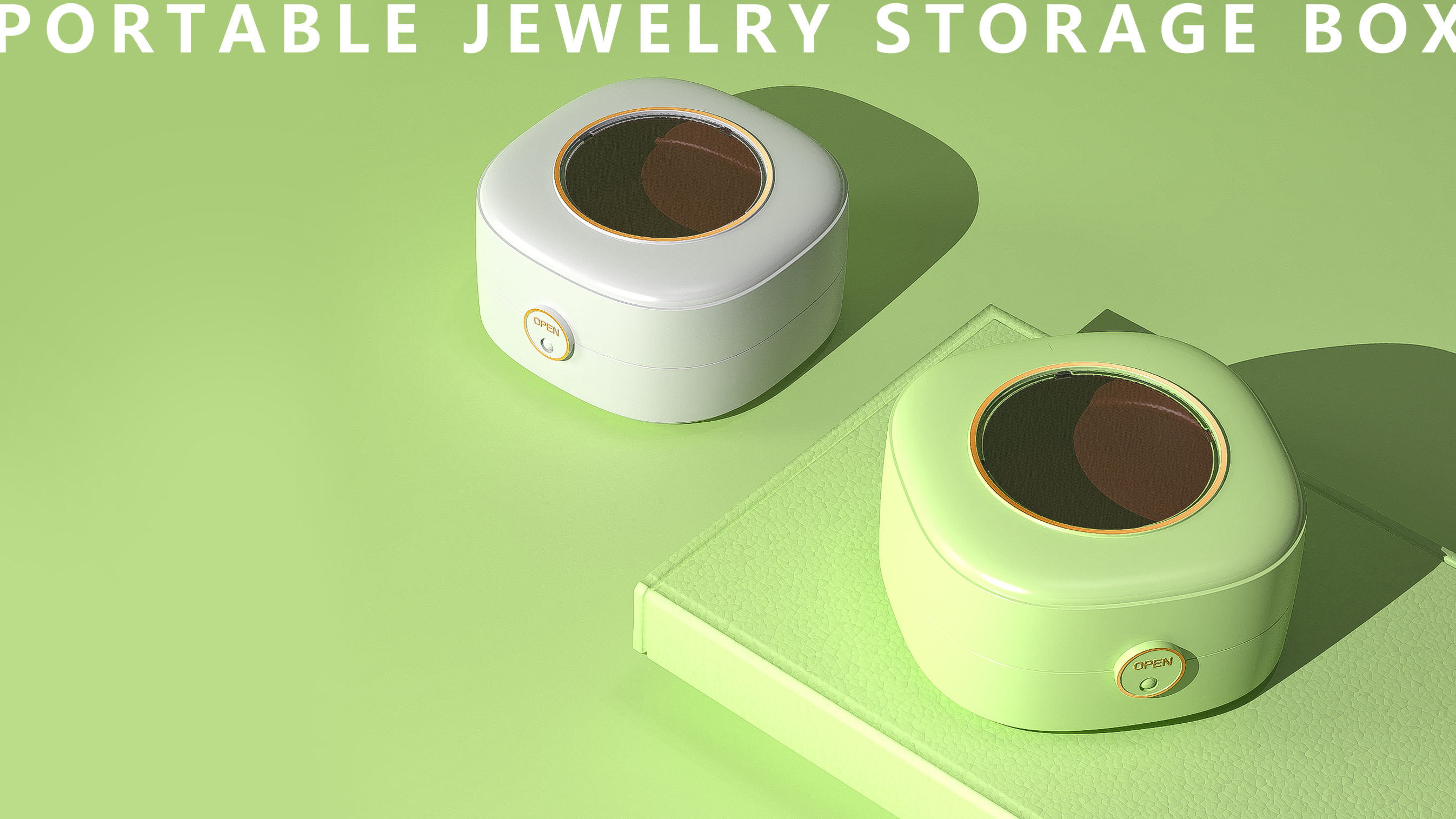 Portable jewelry storage box，storage box，Storage design，product design，Structural design，Home storage，Color matching，color，