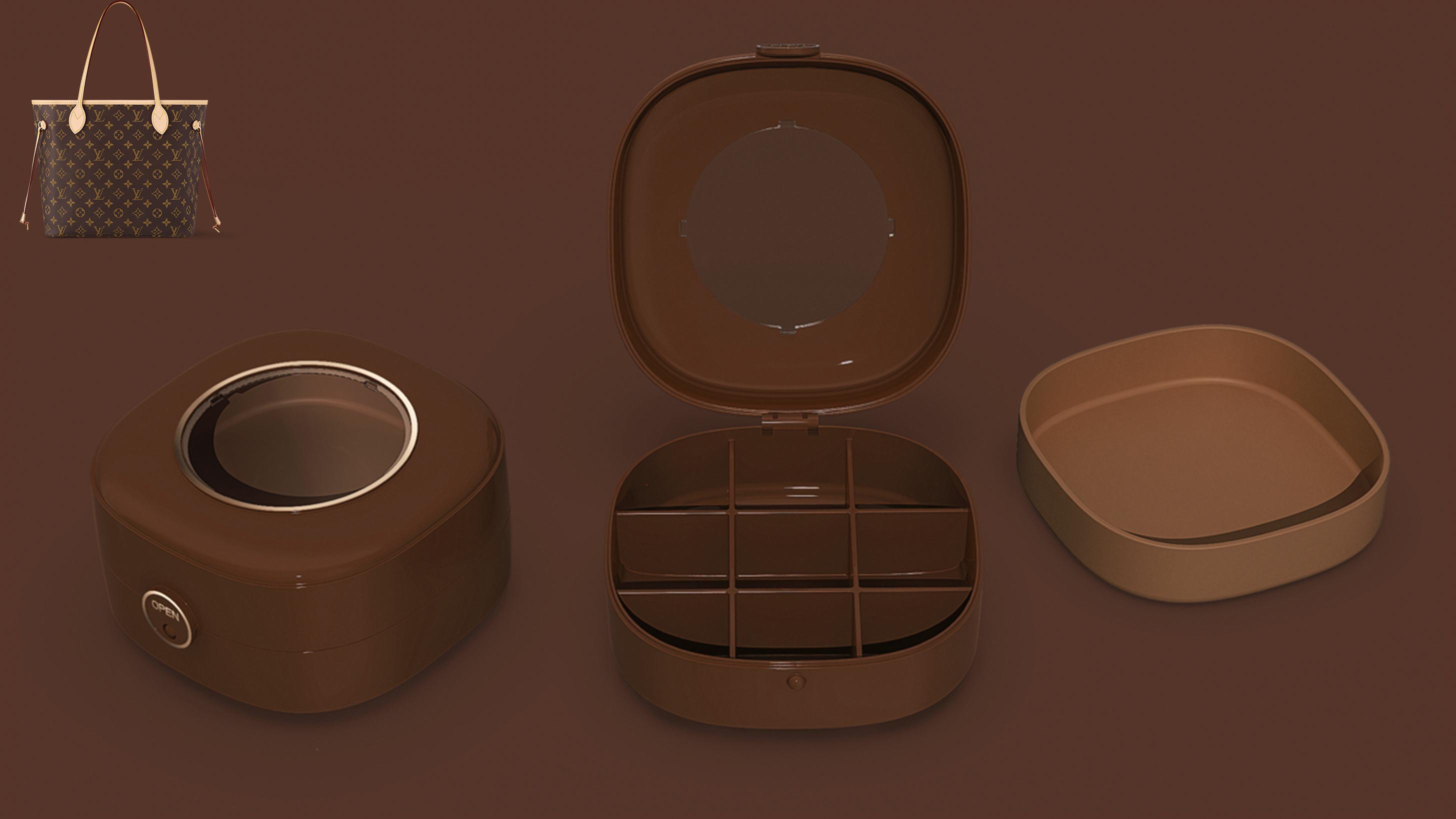 Portable jewelry storage box，storage box，Storage design，product design，Structural design，Home storage，Color matching，color，