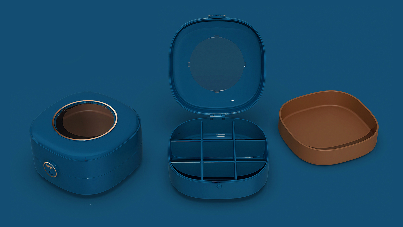 Portable jewelry storage box，storage box，Storage design，product design，Structural design，Home storage，Color matching，color，