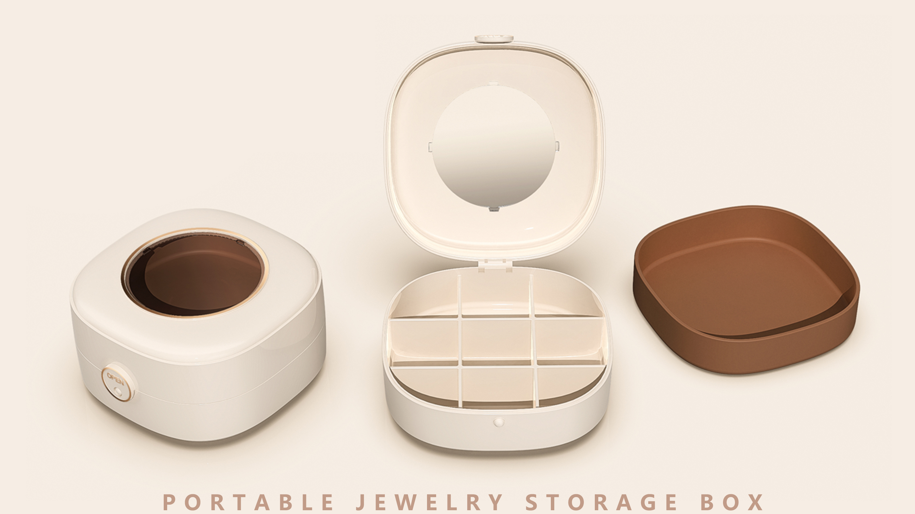 Portable jewelry storage box，storage box，Storage design，product design，Structural design，Home storage，Color matching，color，