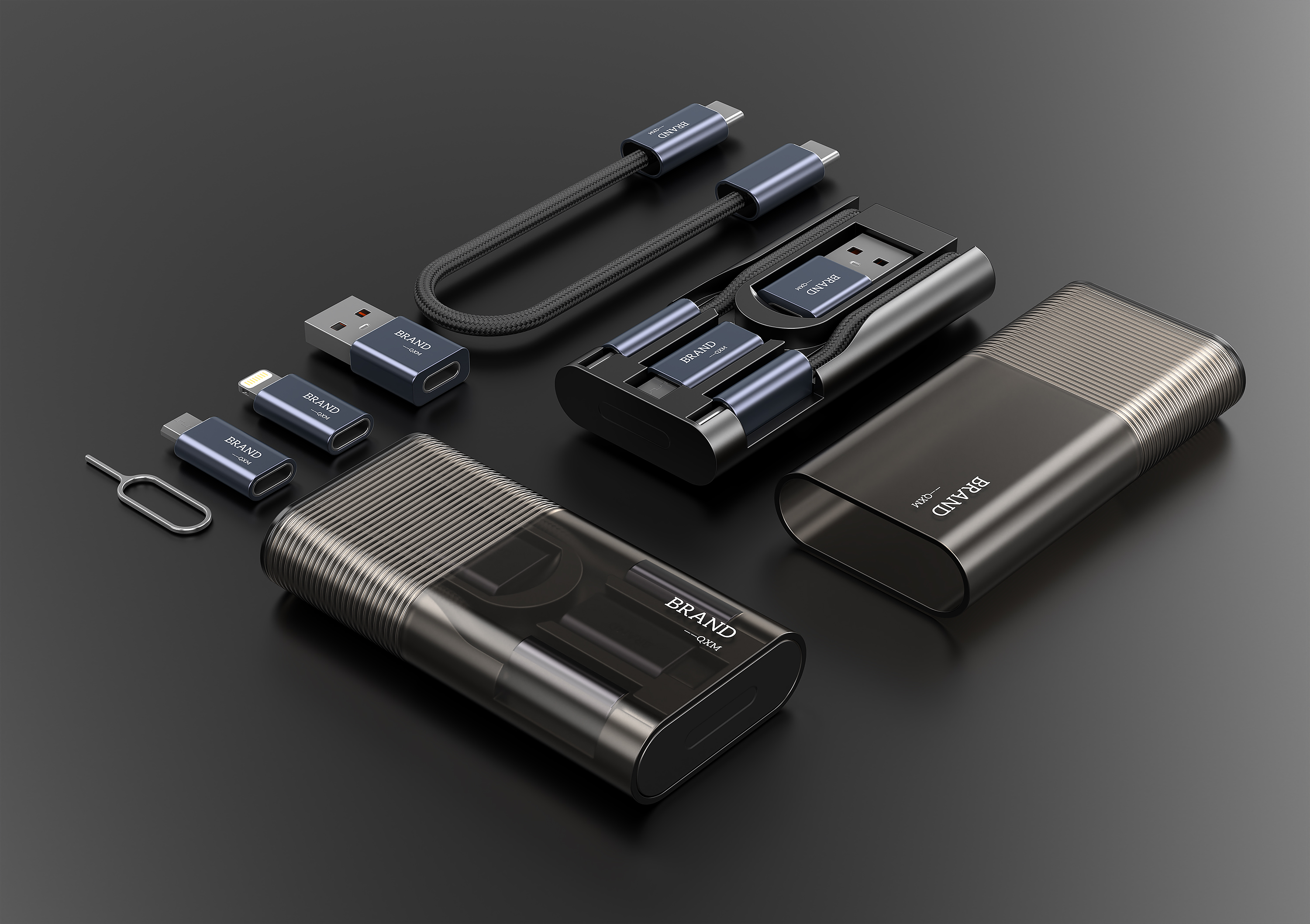 Data cable storage box，USB adapter，product design，industrial design，Intelligent digital，3C mobile phone periphery，