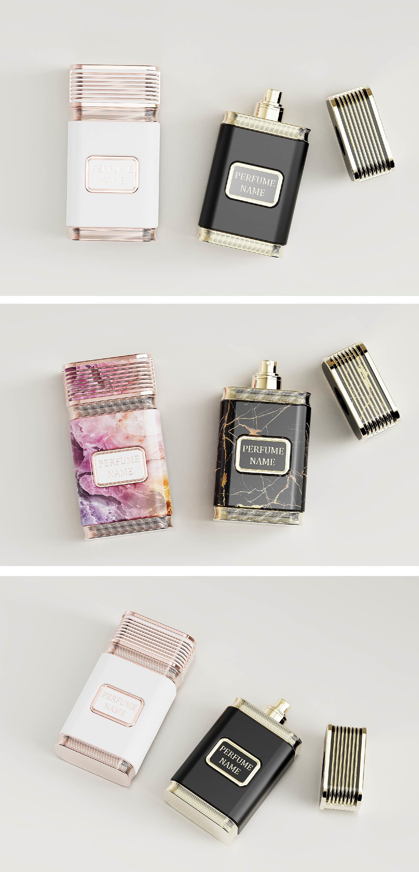 Perfume design. The bottle design. Appearance design，