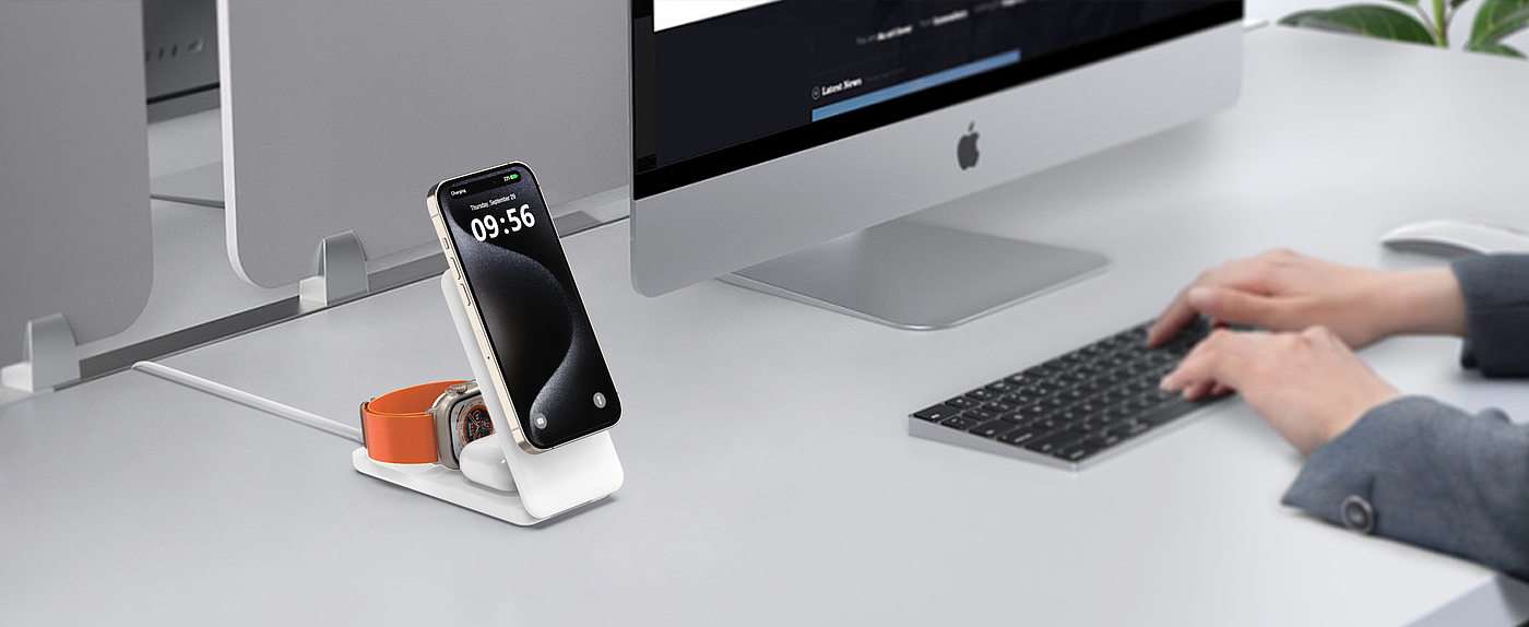 Q2 magnetic three-in-one wireless charger，