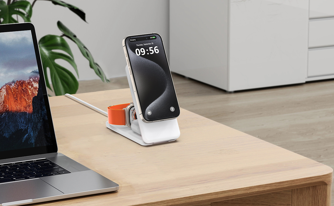 Q2 magnetic three-in-one wireless charger，