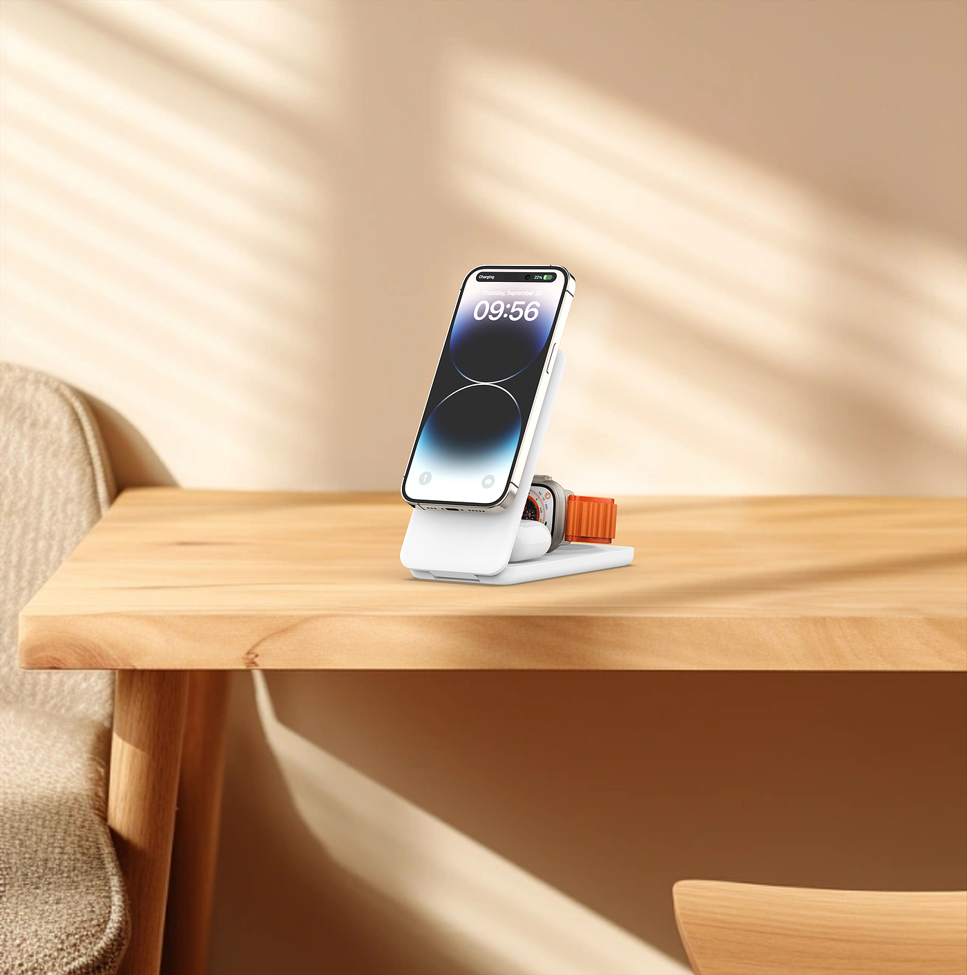 Q2 magnetic three-in-one wireless charger，