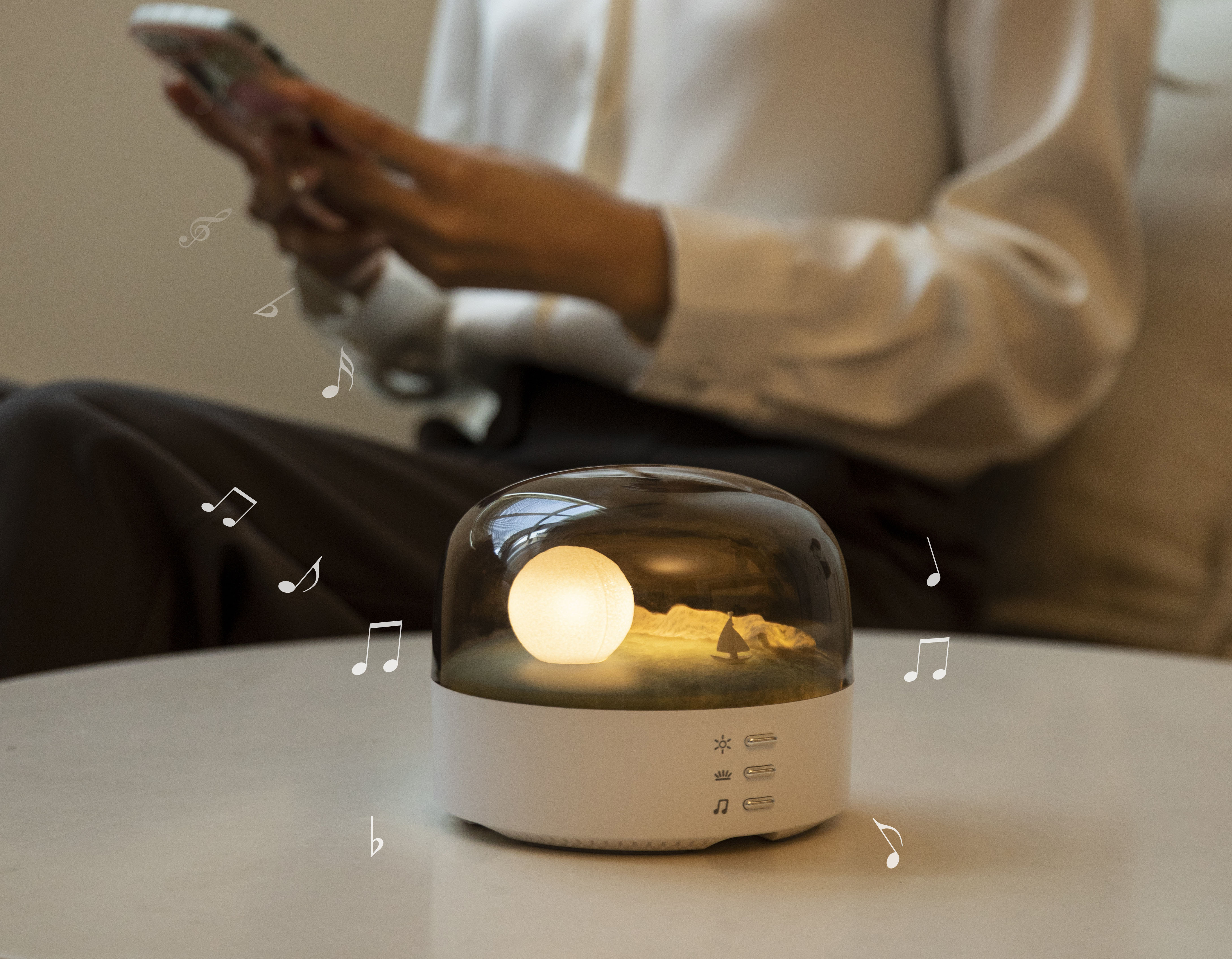 Creative lamp，Atmosphere lamp，Sunset Sunset，Creative design，Floating with the wind，Bluetooth Speaker ，stepless dimming，