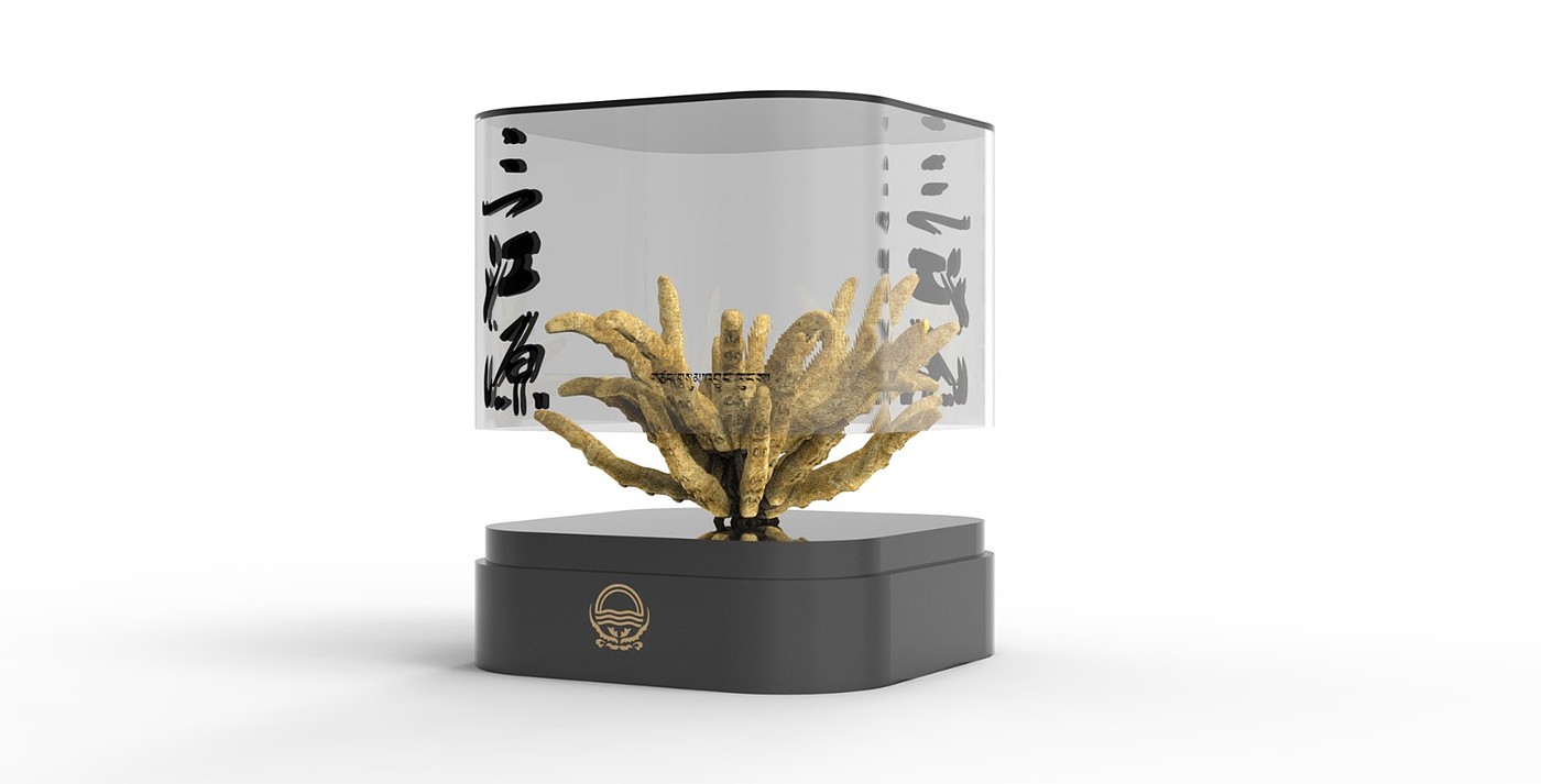 Cordyceps sinensis from Sanjiangyuan，Cordyceps gift box packaging，Cordyceps packaging design，