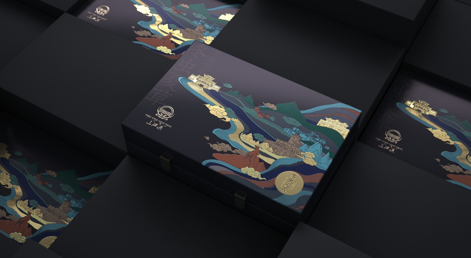 Cordyceps sinensis from Sanjiangyuan，Cordyceps gift box packaging，Cordyceps packaging design，