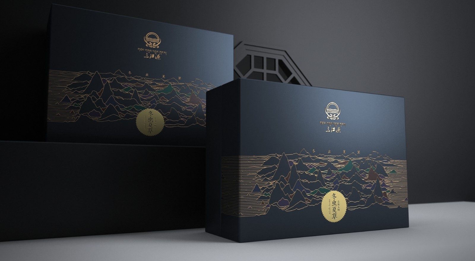 Cordyceps sinensis from Sanjiangyuan，Cordyceps gift box packaging，Cordyceps packaging design，