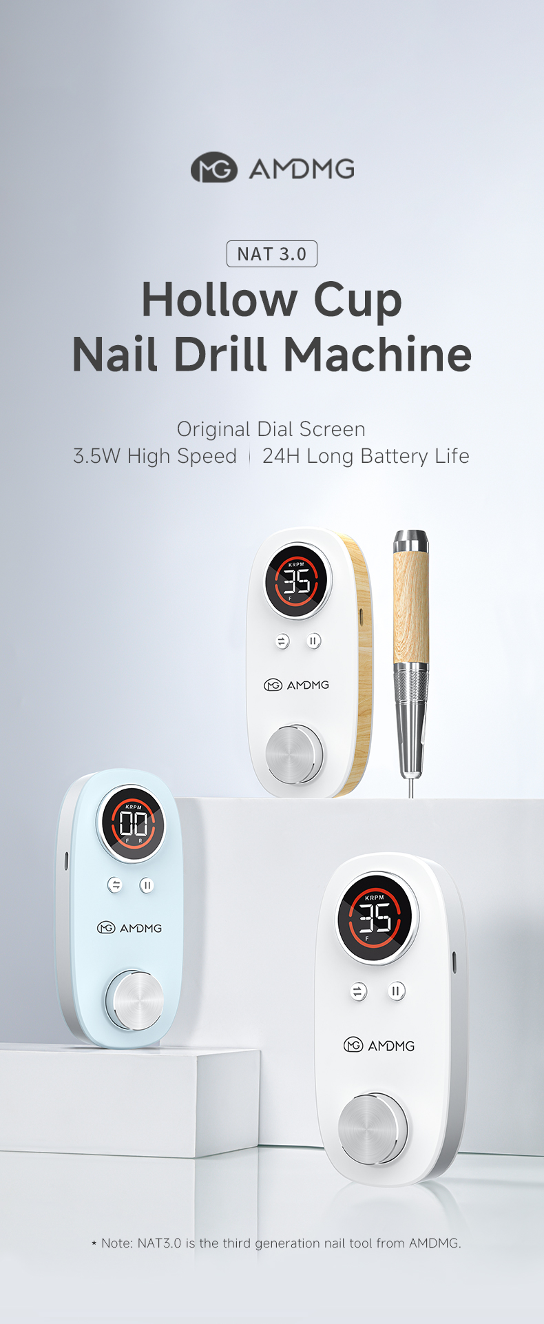 D460 nail art hollow cup grinder，