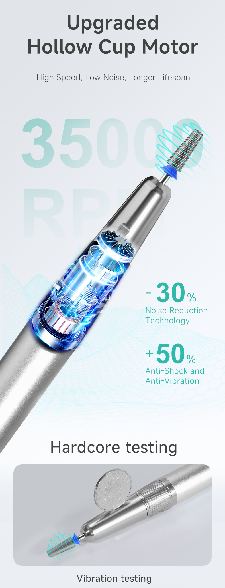 D460 nail art hollow cup grinder，