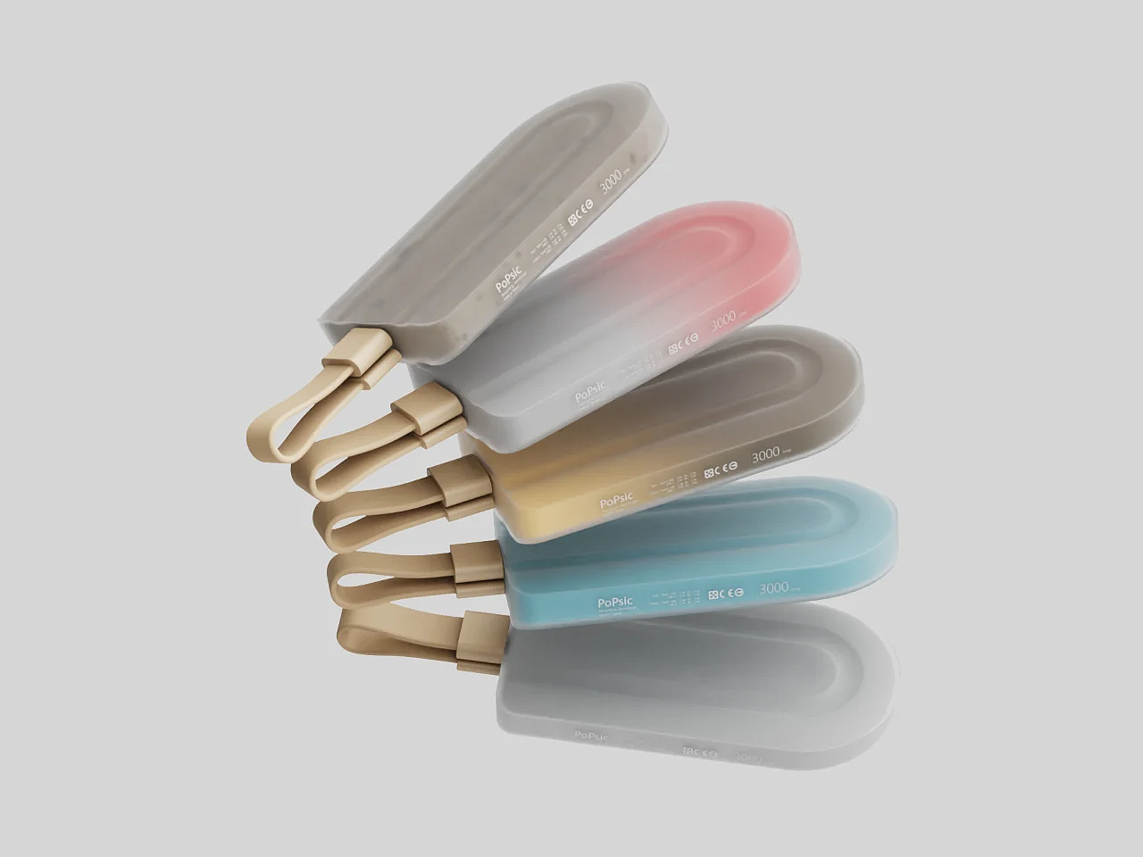 portable battery，Creative modeling，Popsicle inspiration，USB-C，PoPsic，