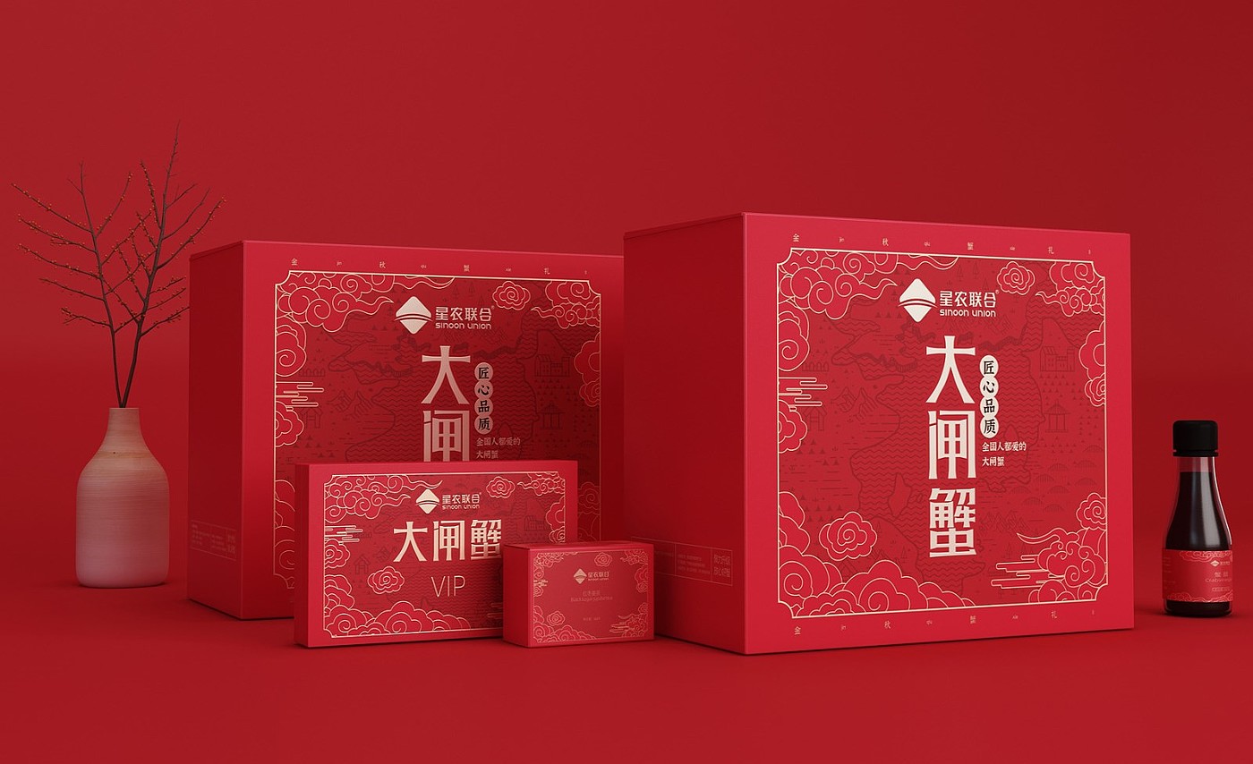 Hairy Crab Packaging Design，Hairy crab gift box packaging，fresh packaging design，