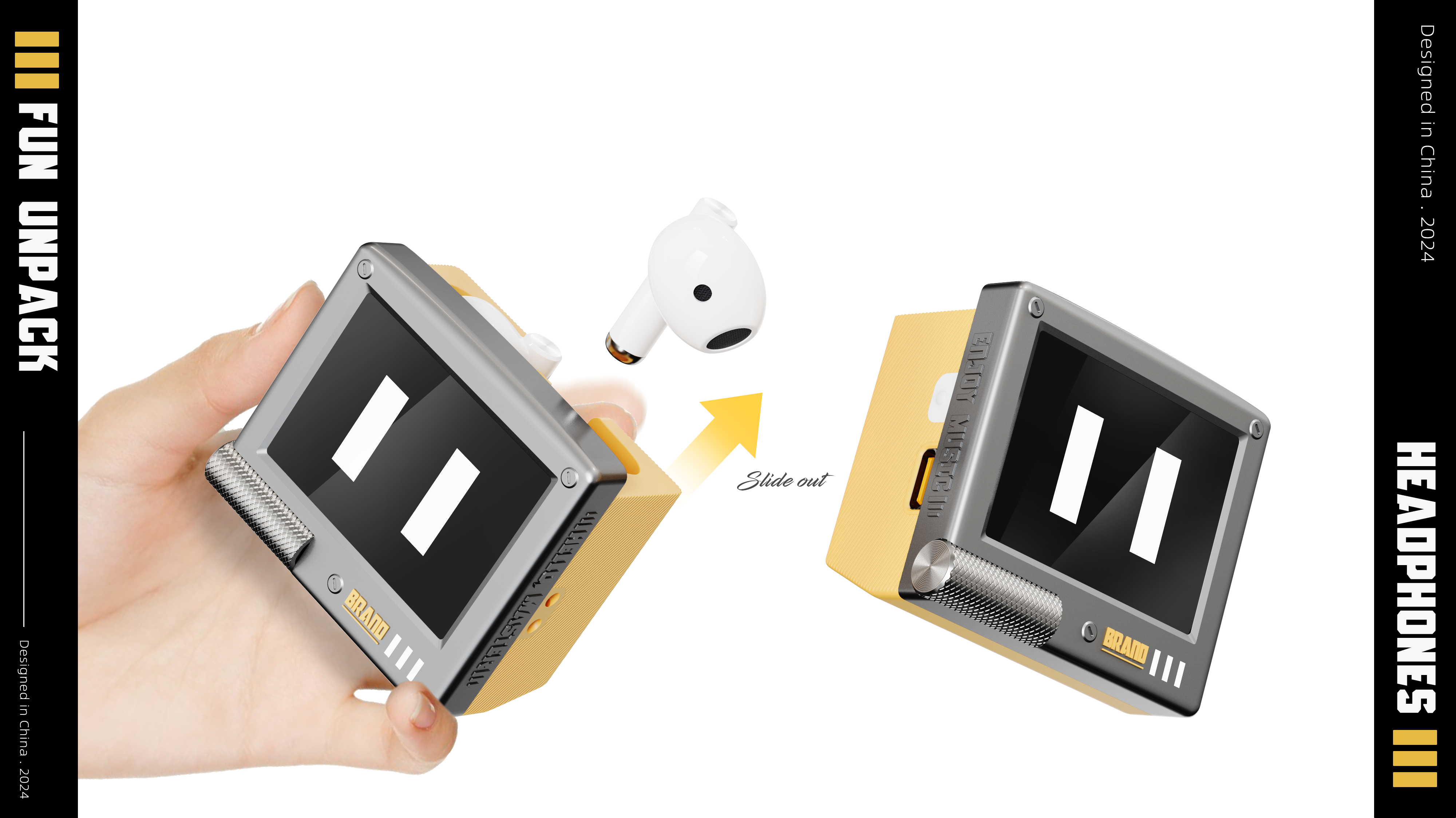 product design，decompression，Interesting design，Half in-ear earphone，industrial design，headset，