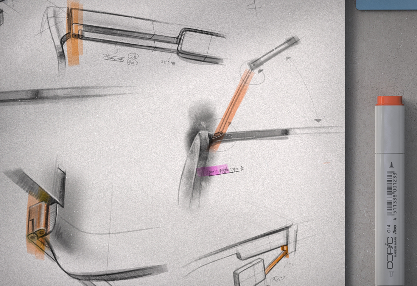 RearView Glasses，glasses，Outdoor equipment，product design，