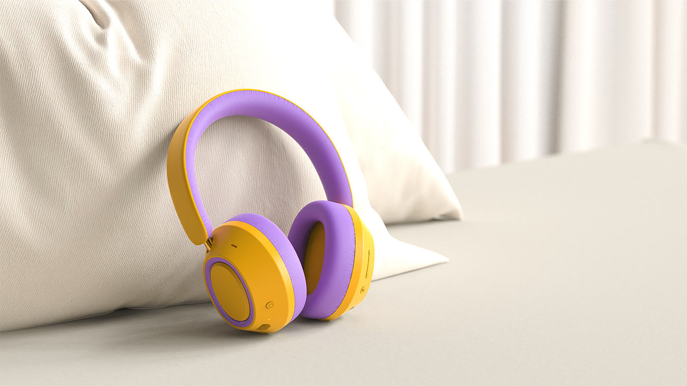 Wireless headset，Bluetooth headset，Headphones，industrial design，Color scheme，