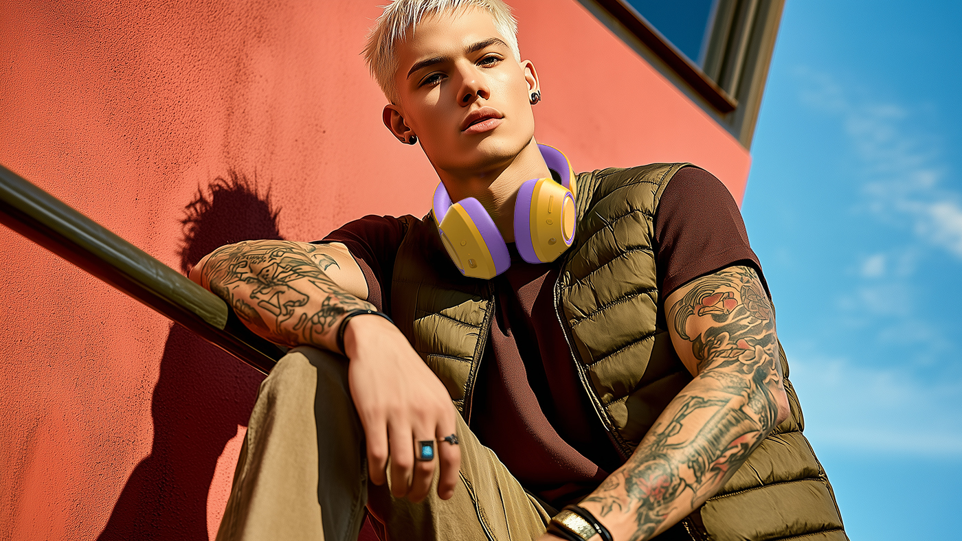 Wireless headset，Bluetooth headset，Headphones，industrial design，Color scheme，