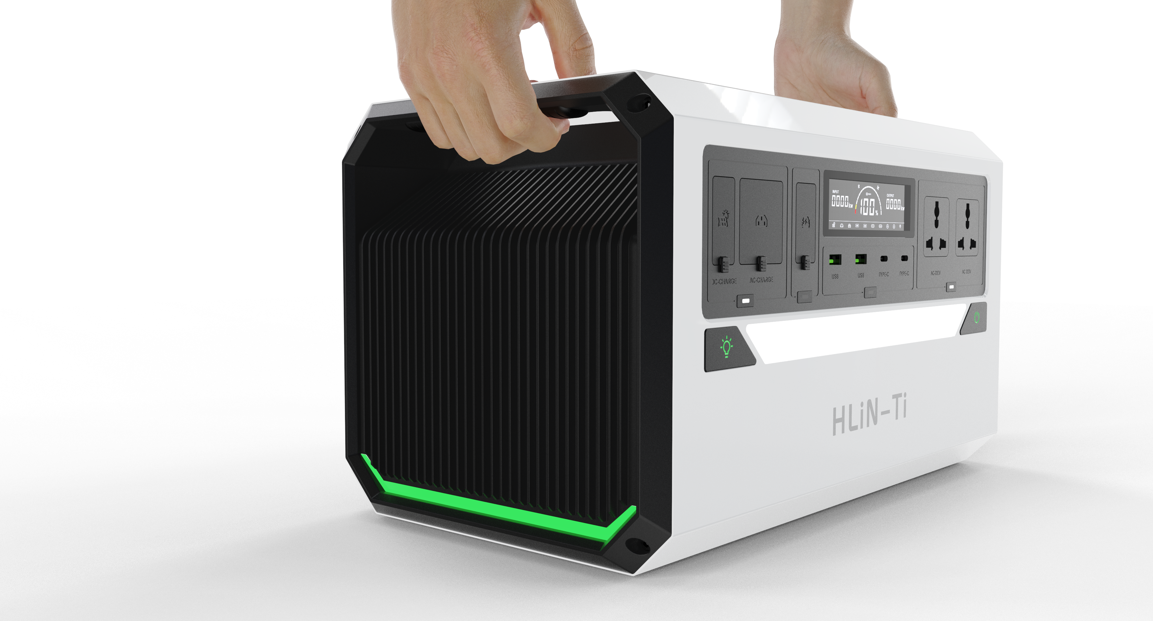 Industrial design, outdoor power supply, battery, outdoor, simple color matching，