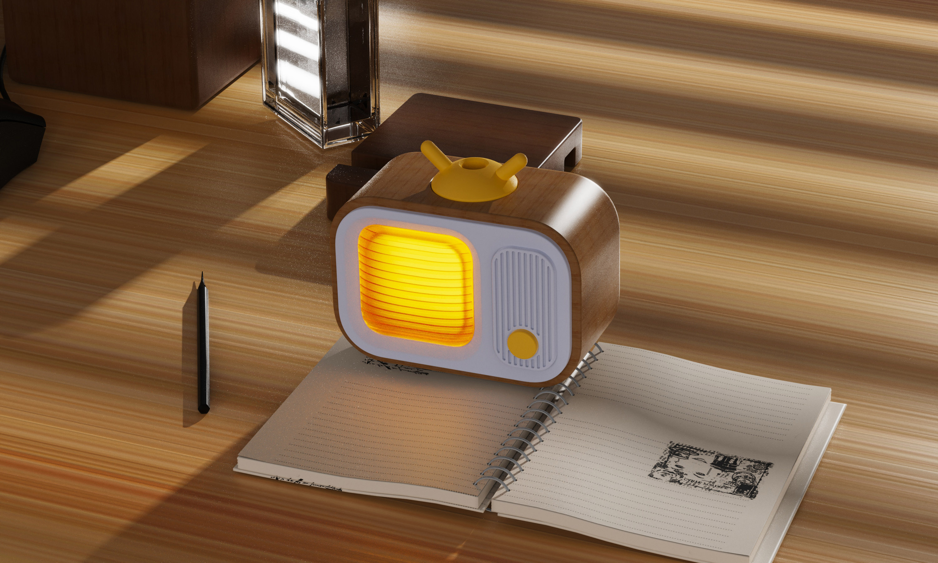 Night light，desktop，aromatherapy diffuser，solid wood，