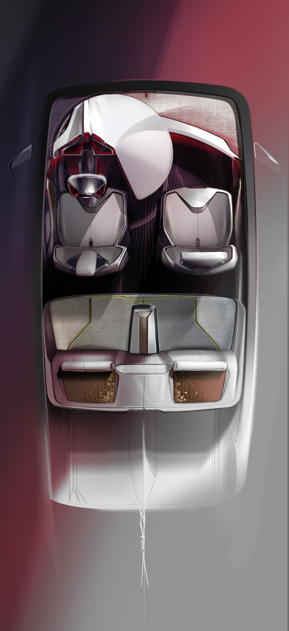 industrial design，Automobile design，Concept Car，Interior，Hand drawn，