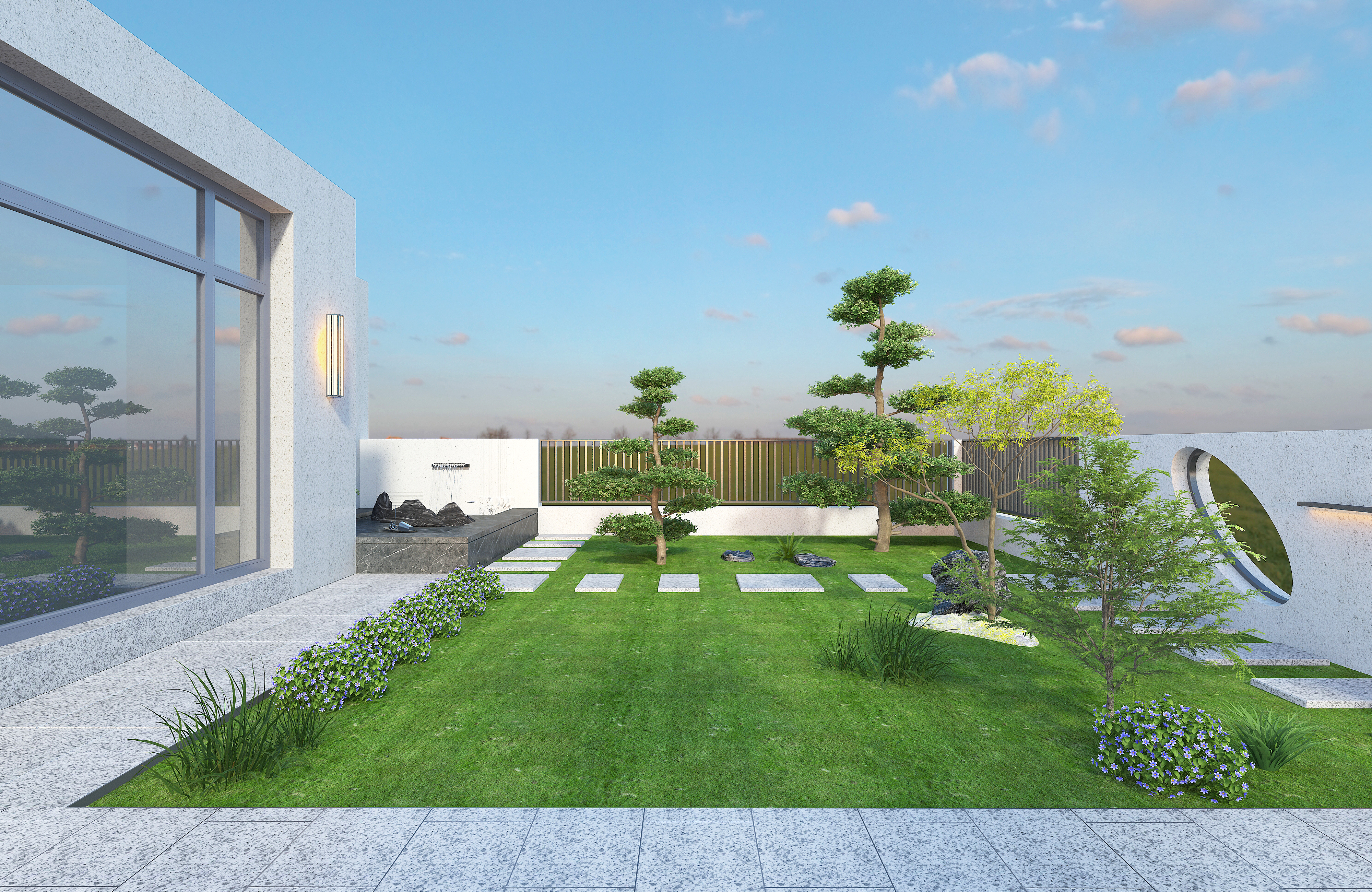 garden design ，small courtyard，Landscape design，Courtyard landscape，space design ，Home design，Private House Villa Design，Courtyard dry landscape，