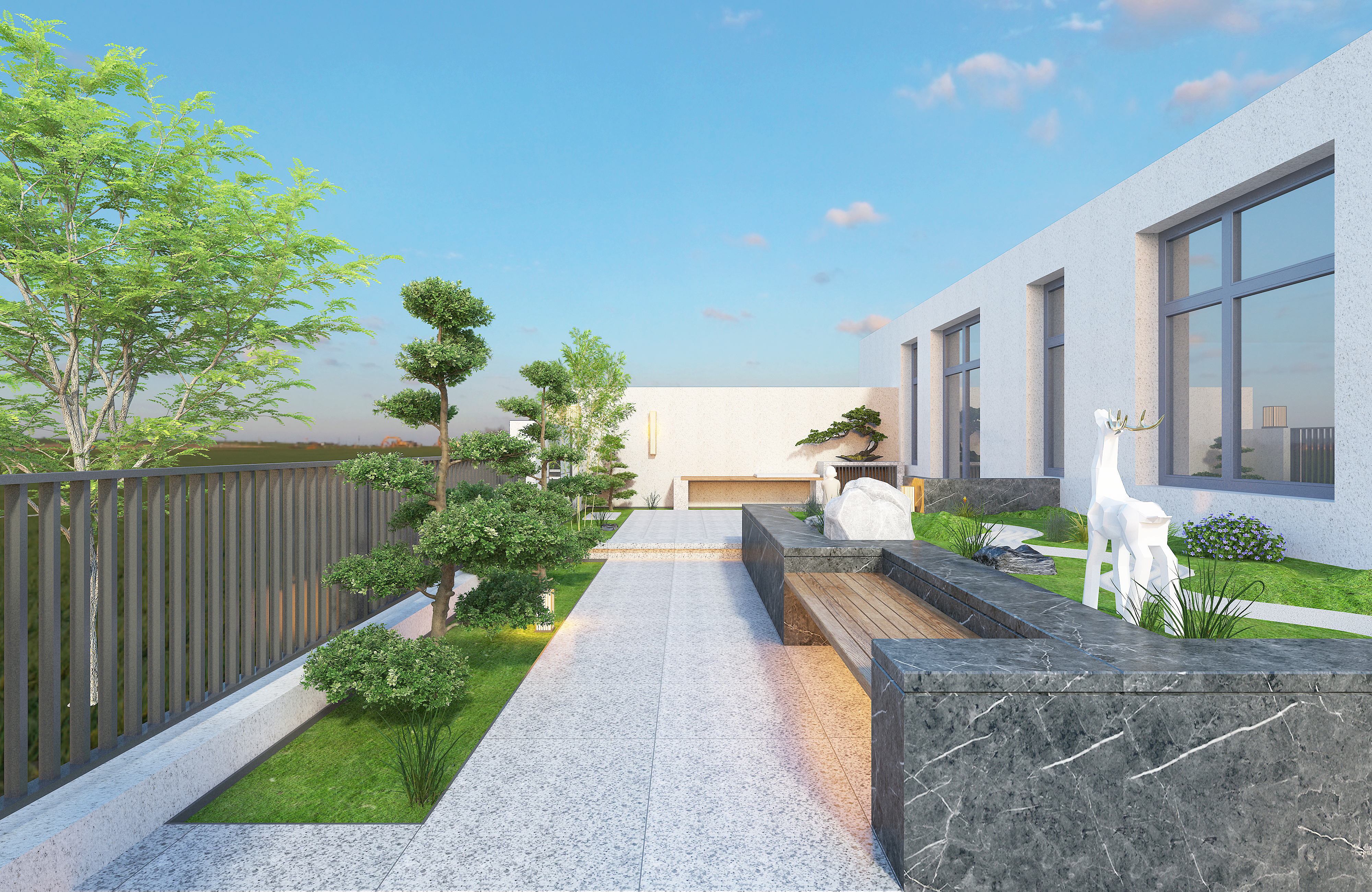 garden design ，small courtyard，Landscape design，Courtyard landscape，space design ，Home design，Private House Villa Design，Courtyard dry landscape，
