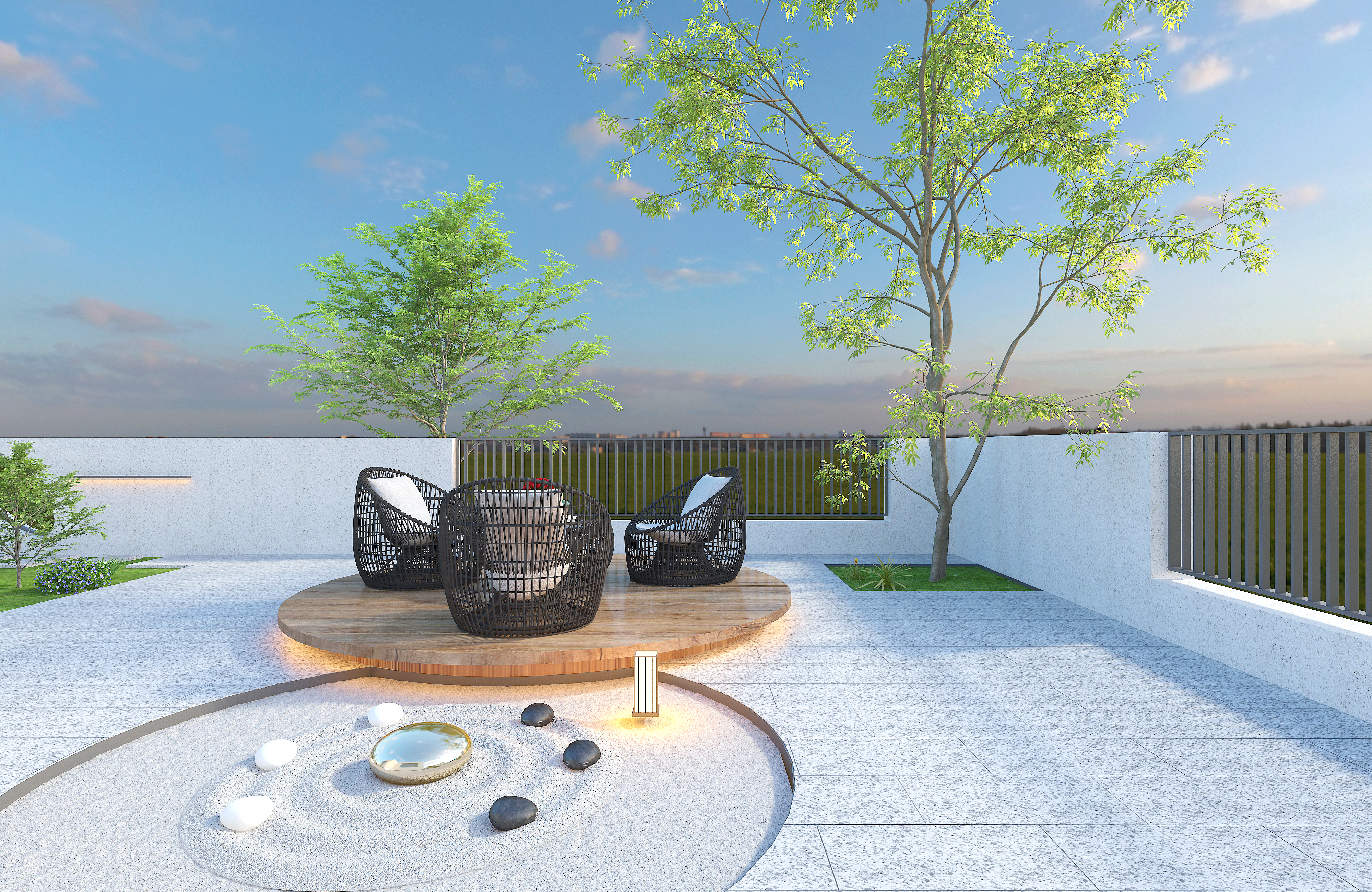 garden design ，small courtyard，Landscape design，Courtyard landscape，space design ，Home design，Private House Villa Design，Courtyard dry landscape，