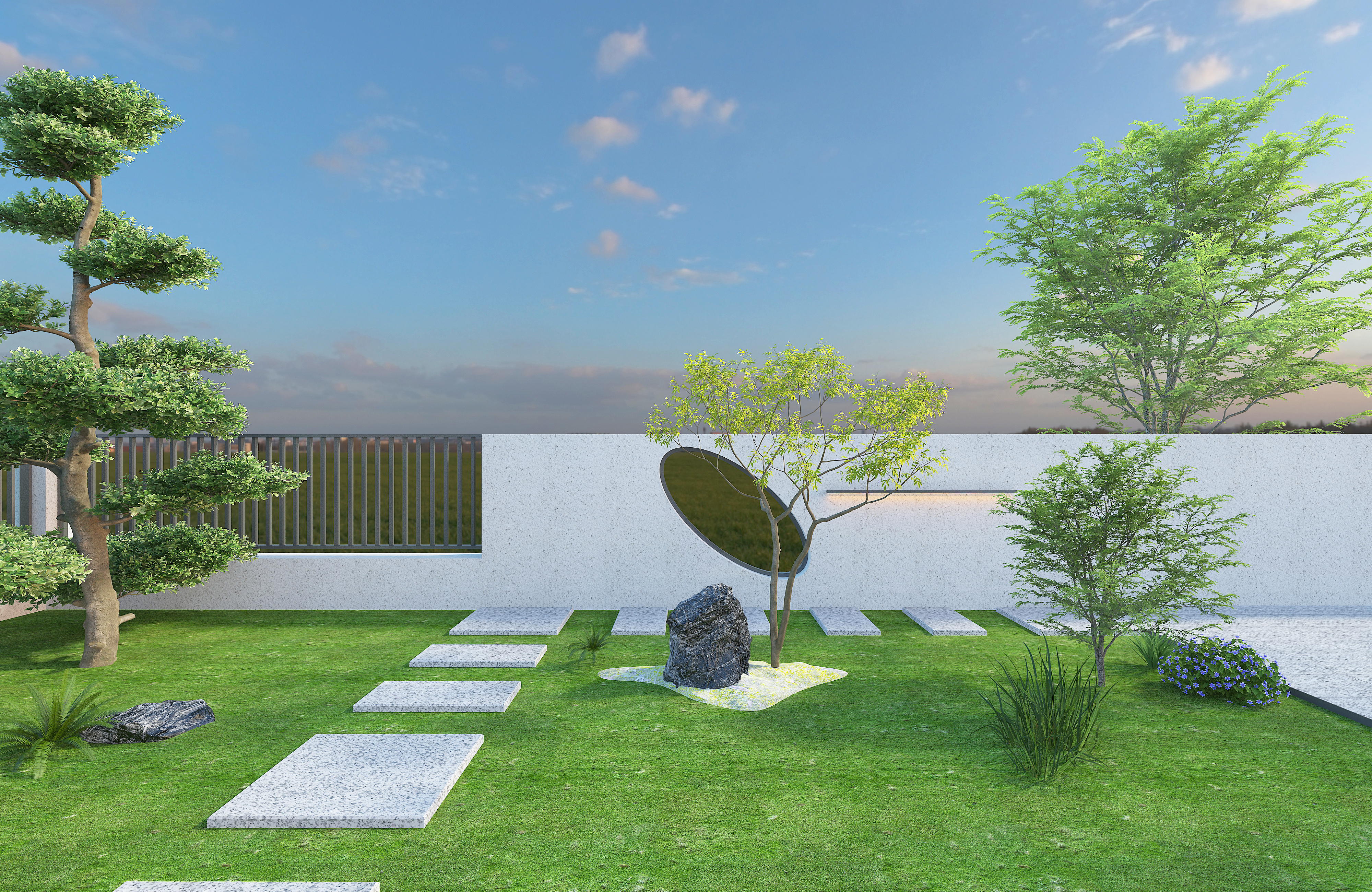 garden design ，small courtyard，Landscape design，Courtyard landscape，space design ，Home design，Private House Villa Design，Courtyard dry landscape，