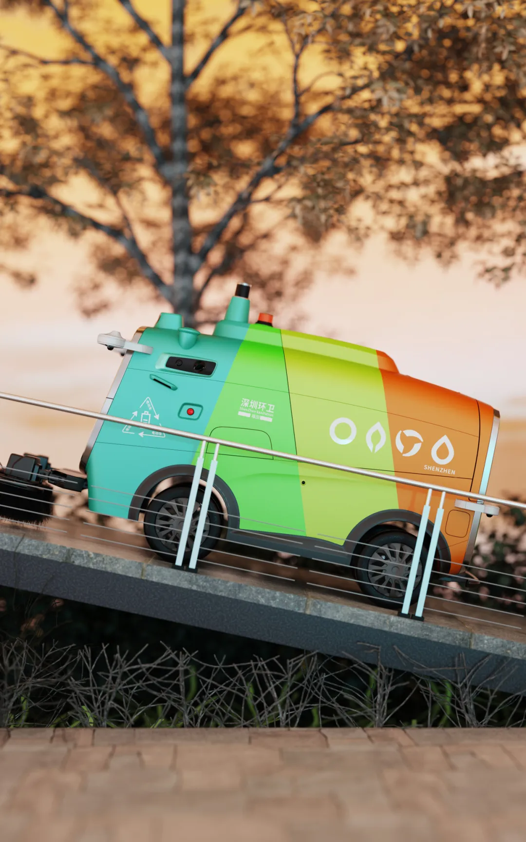 Galliver Design，industrial design，product design，Unmanned sanitation vehicle，