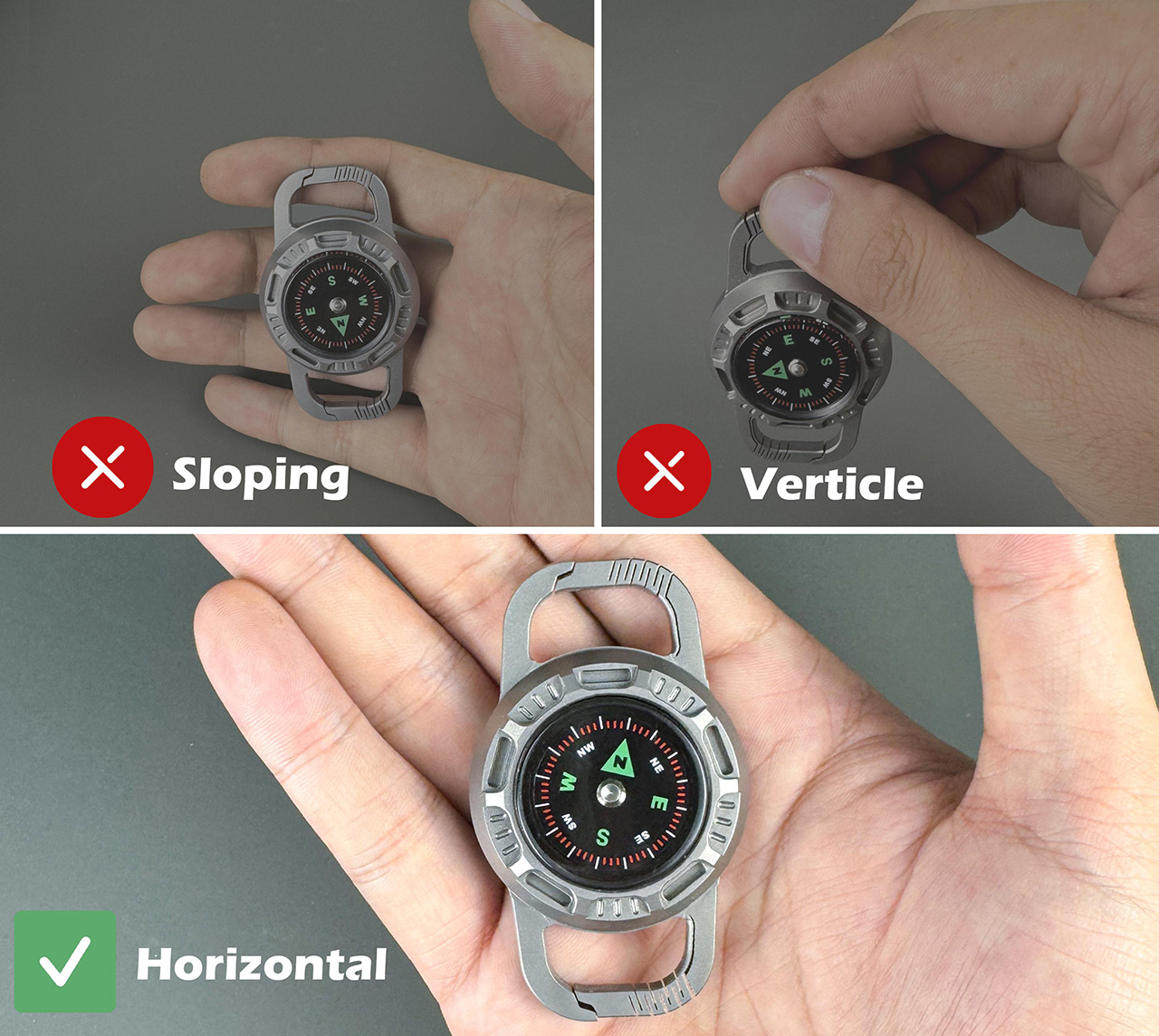 compass，thermometer，COMANDI，Outdoor equipment，titanium alloy，